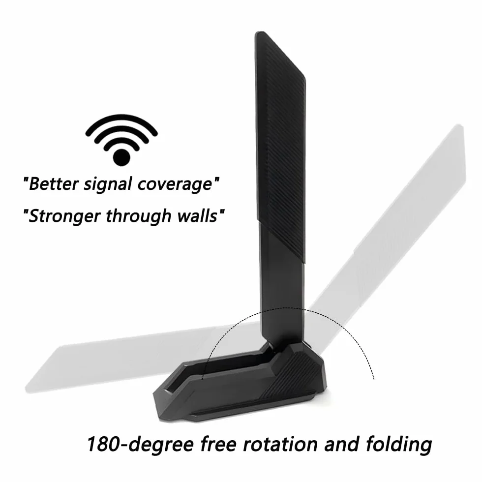 Gintai Antena WiFi 7 dla ASUS TUF GAMING X870E B860M B850 Z890 X870 Z790,PRIME B840M B850 B860 Z890 X870,ProArt Z890 X870E Séries WLAN wzmacniacze WiFi 7, podstawa magnetyczna (czarna))