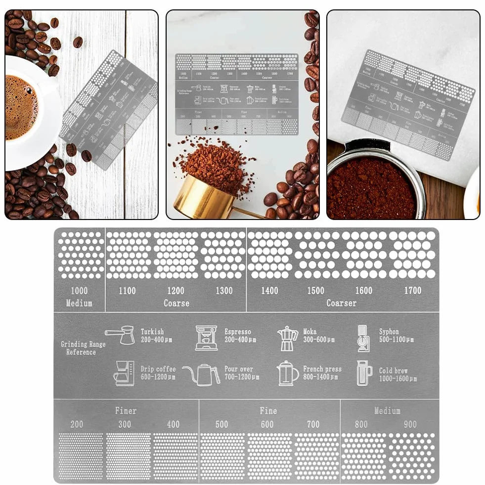 HOTUT Mąka do kawy, linijka do mielenia kawy ze stali nierdzewnej, karta pomiarowa do kawy mielonej