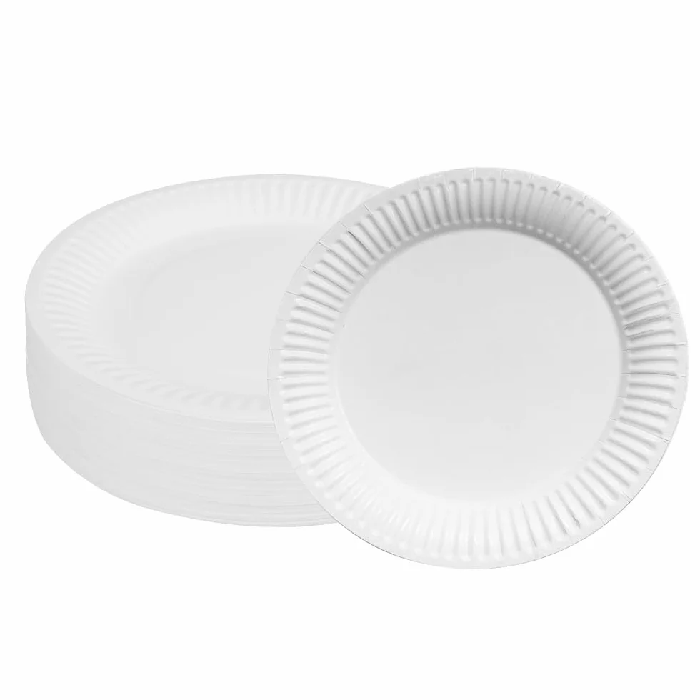 Talerze papierowe biodegradowalne 100 sztuk Ø 18 cm 250 g/m²