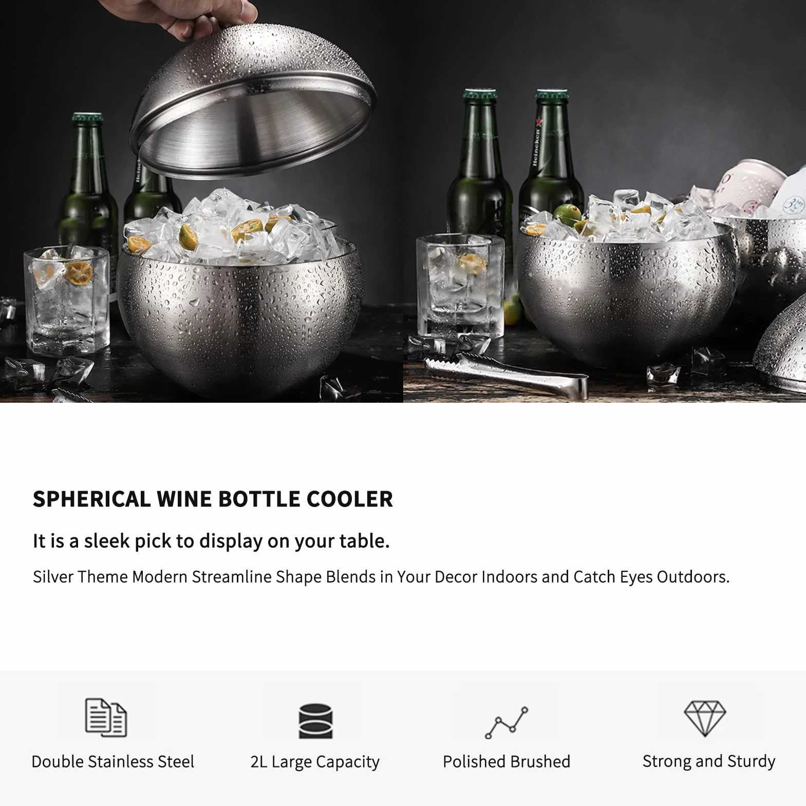 Ice Bucket with Lid for Parties