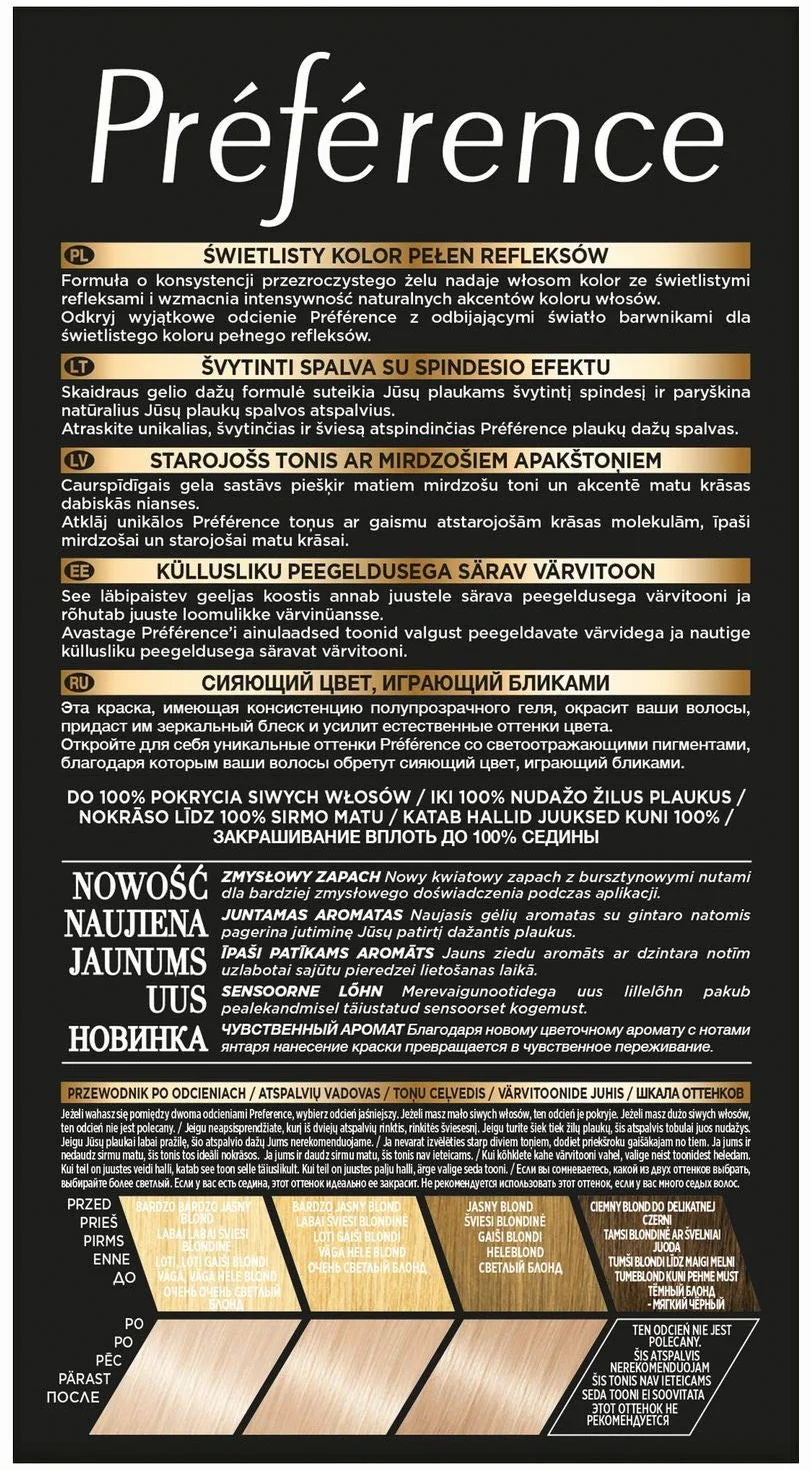 L'Oréal Paris Préférence 102 SYDNEY farba do włosów Bardzo Jasny Perłowy Blond