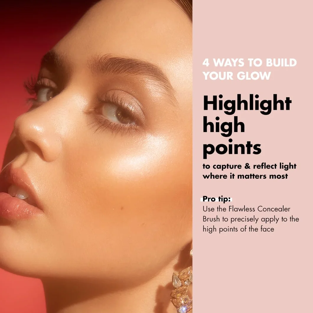 e.l.f. Cosmetics Halo Glow Liquid Filter, rozświetlający płyn do promiennej cery, zaparzany kwasem hialuronowym, jasnobrązowy - głęboki
