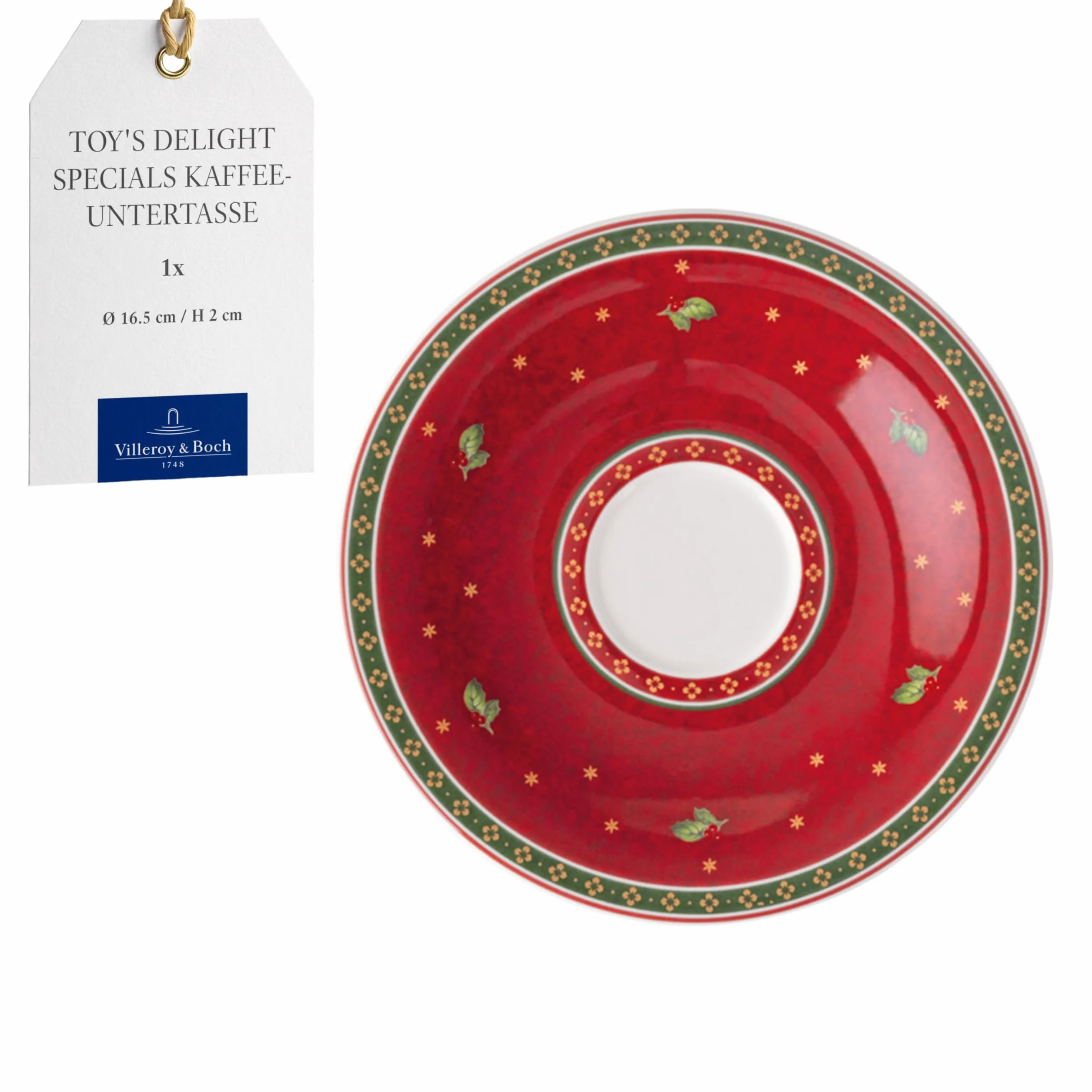 Villeroy & Boch – Toy's Delight Specials spodek do filiżanki do kawy, mały porcelanowy talerzyk z motywem bożonarodzeniowym, można myć w zmywarce, można używać w kuchence mikrofalowej