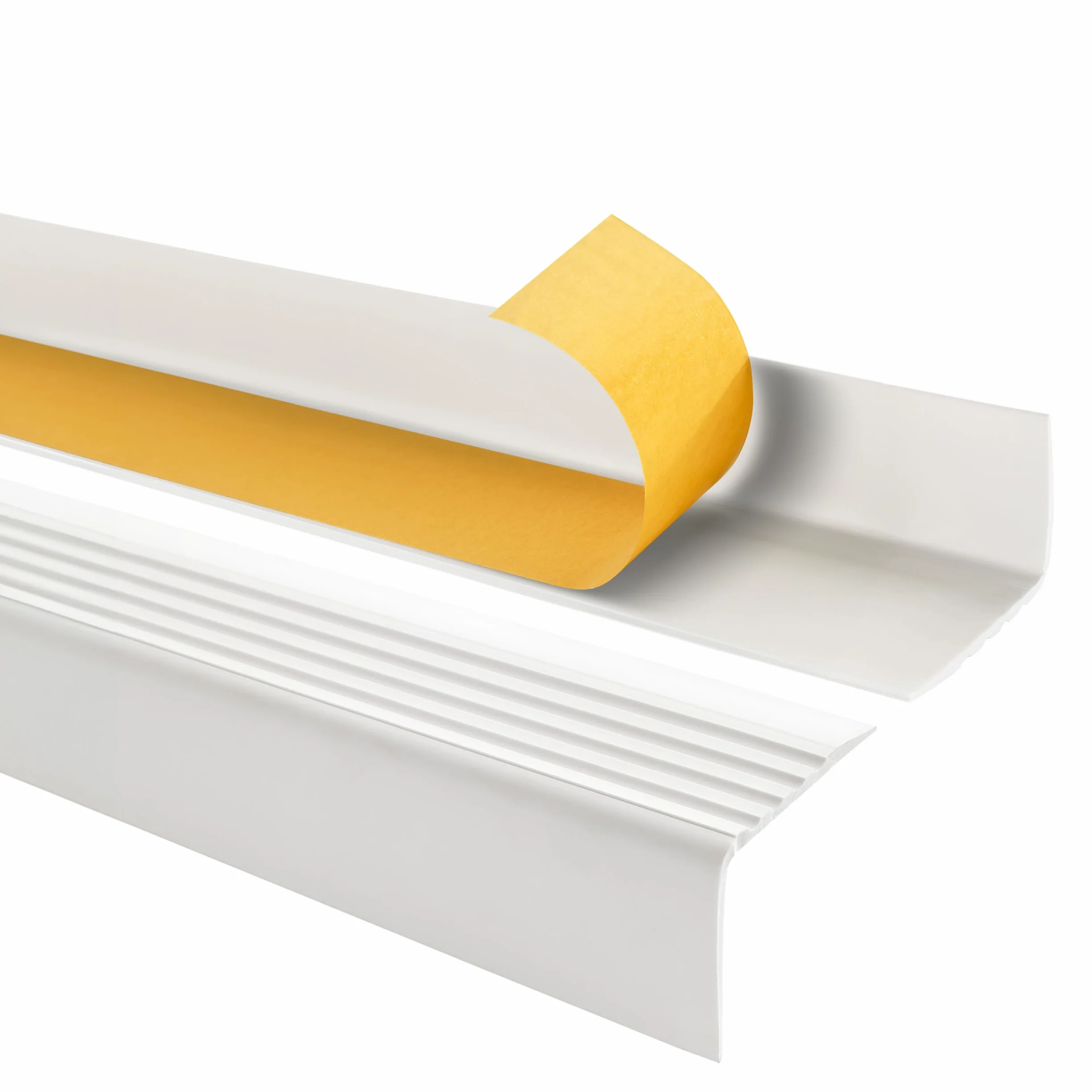 QUEST Profil schodowy PVC 50x42 mm, samoprzylepny antypoślizgowy nosek schodowy, biały, 150 cm