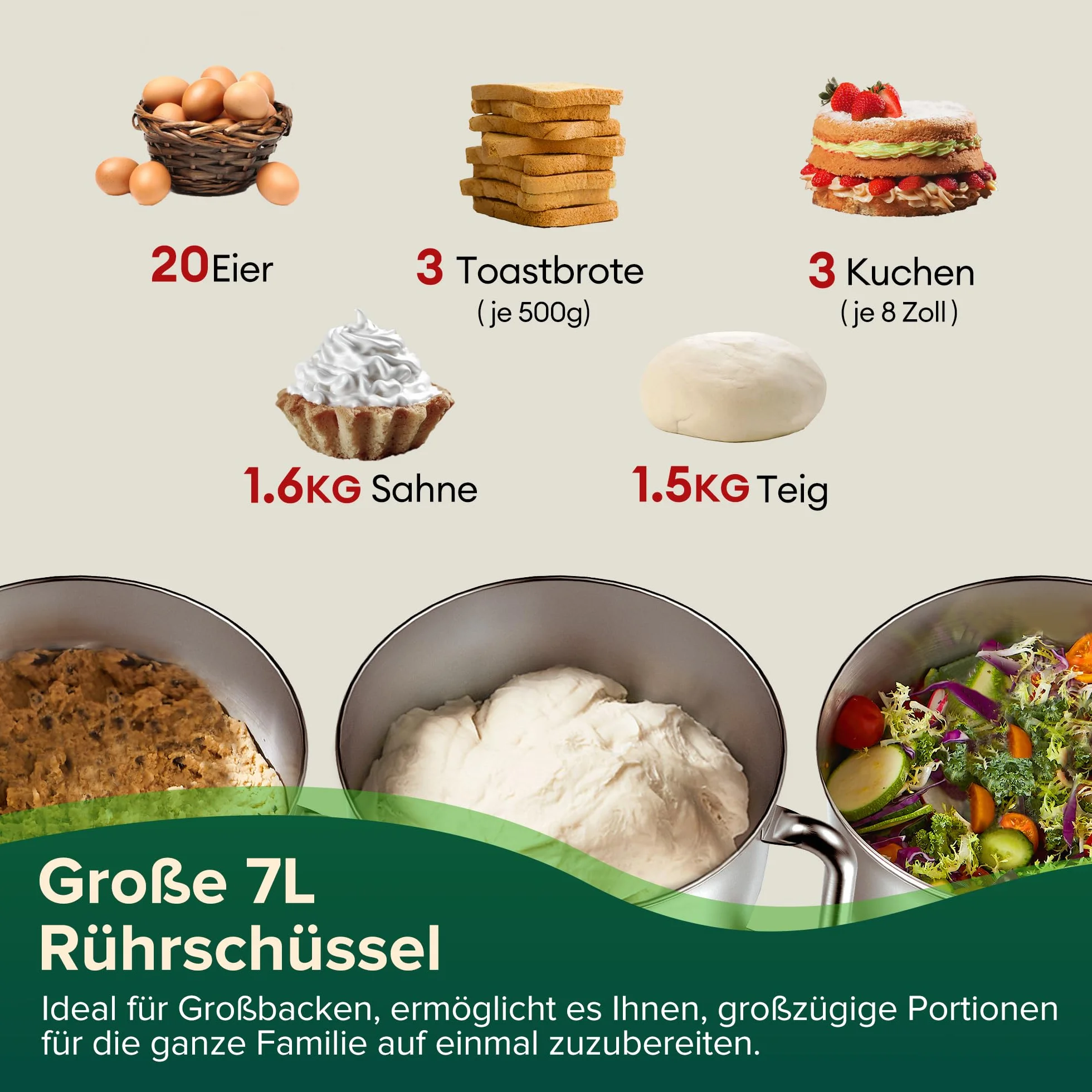 Chefree Robot Kuchenny 1800W 7L 10 Biegów M500 Czerwony