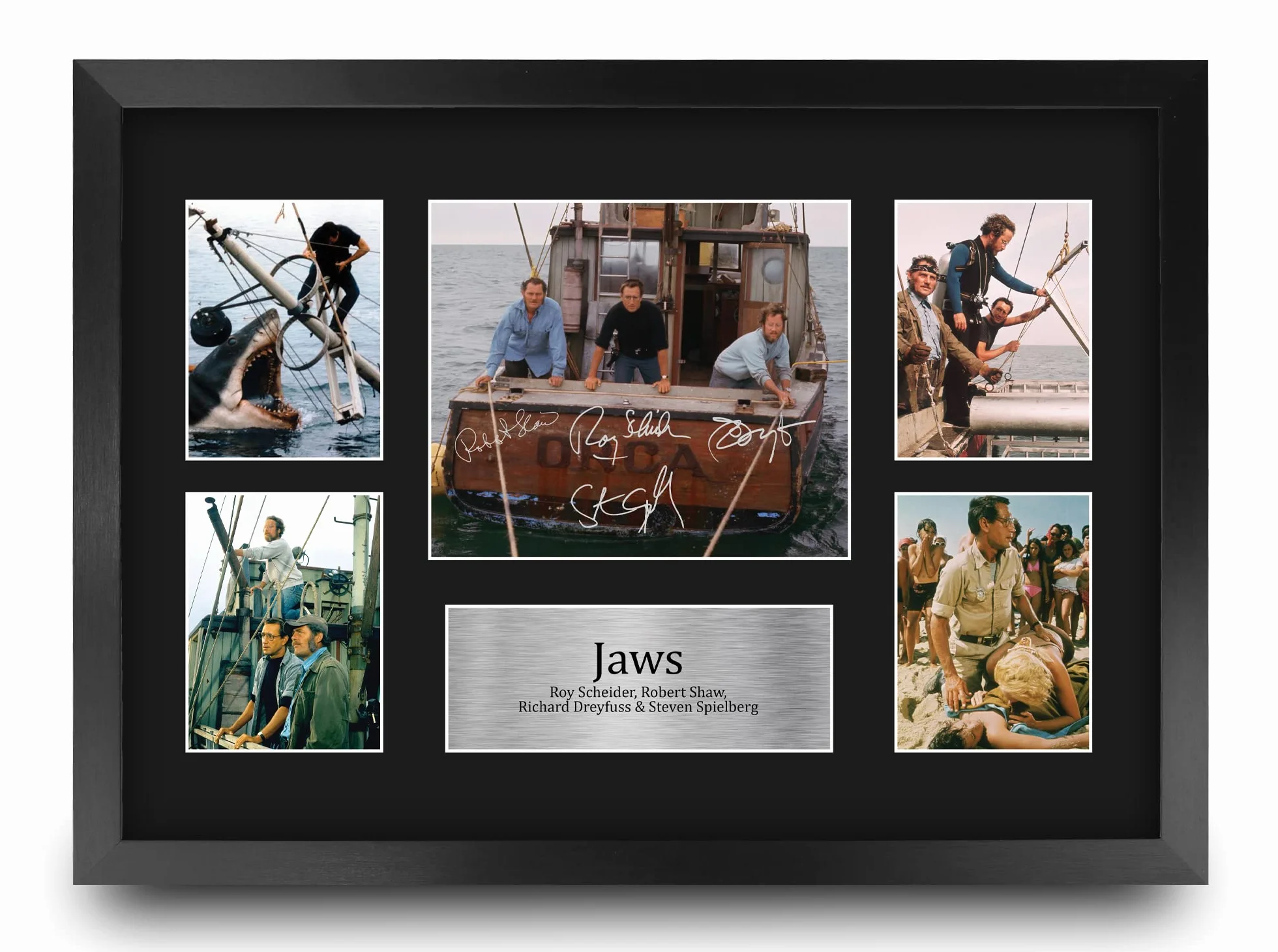 A3 Jaws Prezenty Z Nadrukiem Z Autografem Dla Fanów Pamiątek Filmowych - Oprawiony