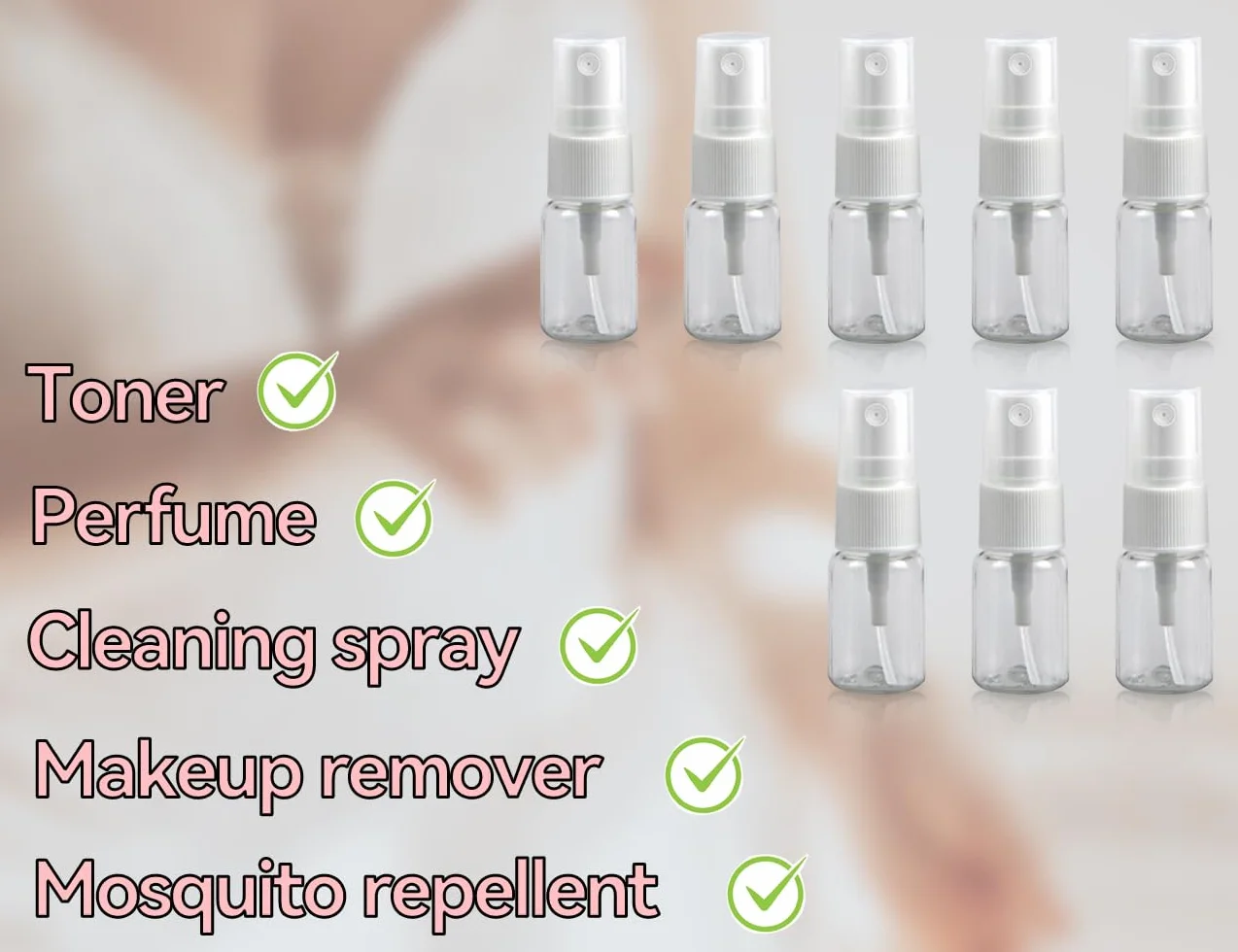 ZoeTekway 8 sztuk 10 ml butelka do rozpylania kosmetyków przenośny rozpylacz kosmetyczny, miniaturowe butelki zapachowe