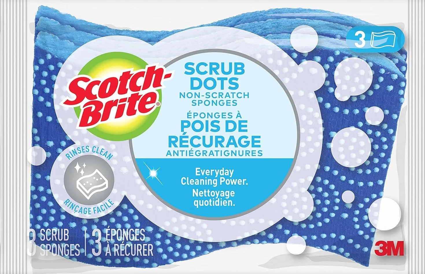 Scotch-Brite 3 gąbki, niebieski, 1 x 3