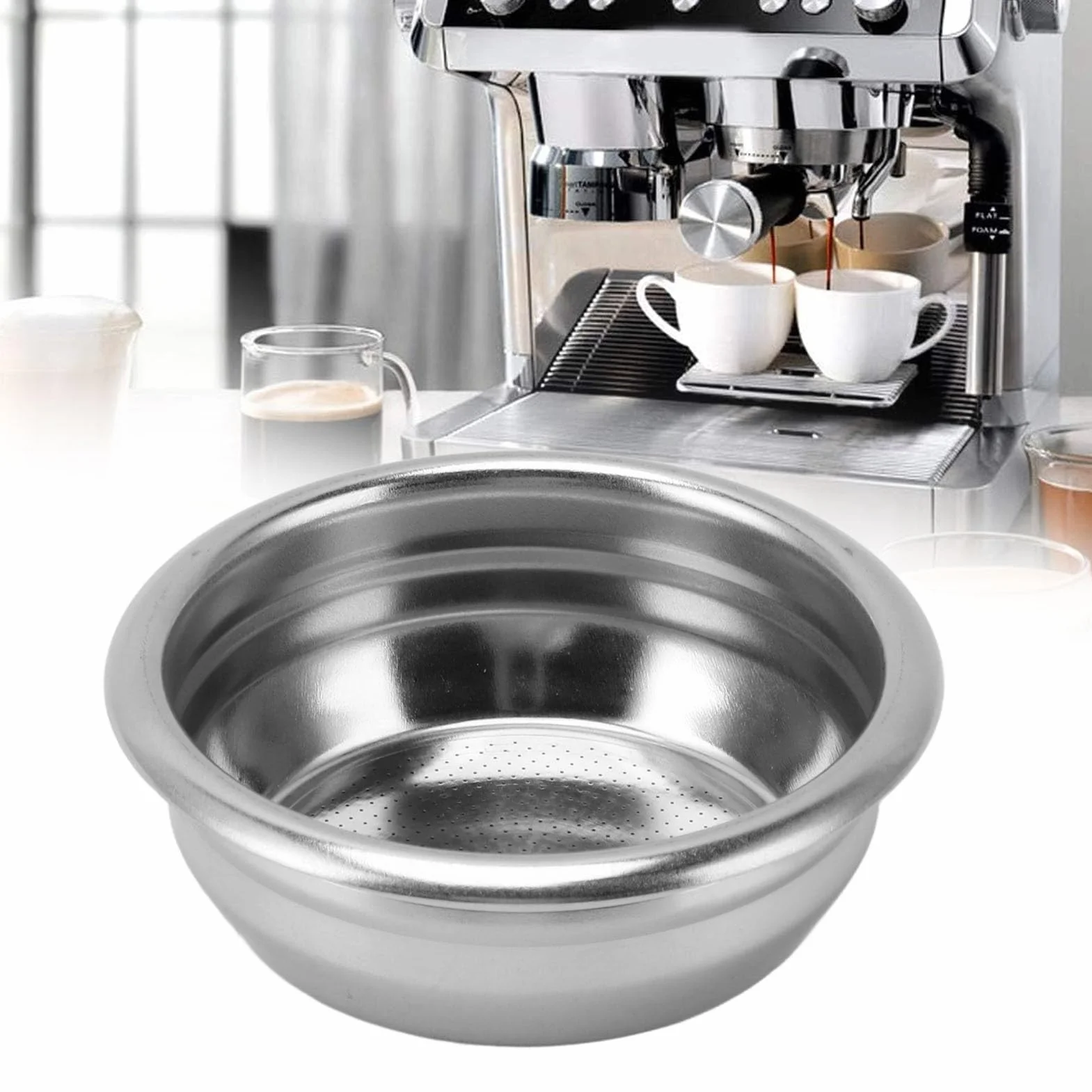 Filtr precyzyjny 58 mm Portafiltr ze stali nierdzewnej Kosz do espresso Podwójny kubek Zamiennik