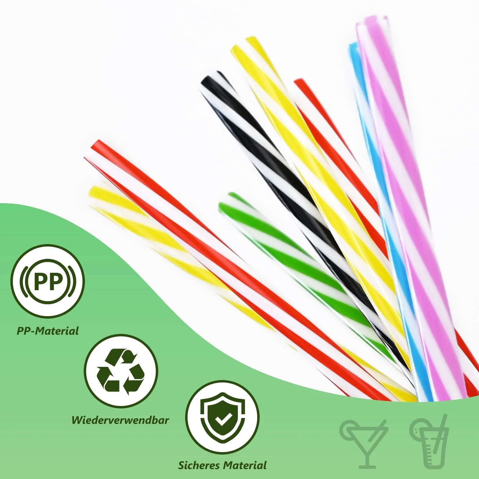 Plastikowe słomki wielokrotnego użytku 80 sztuk z szczoteczką do smoothie, soków, napojów gorących (0,28 cala, 9,06 cala)