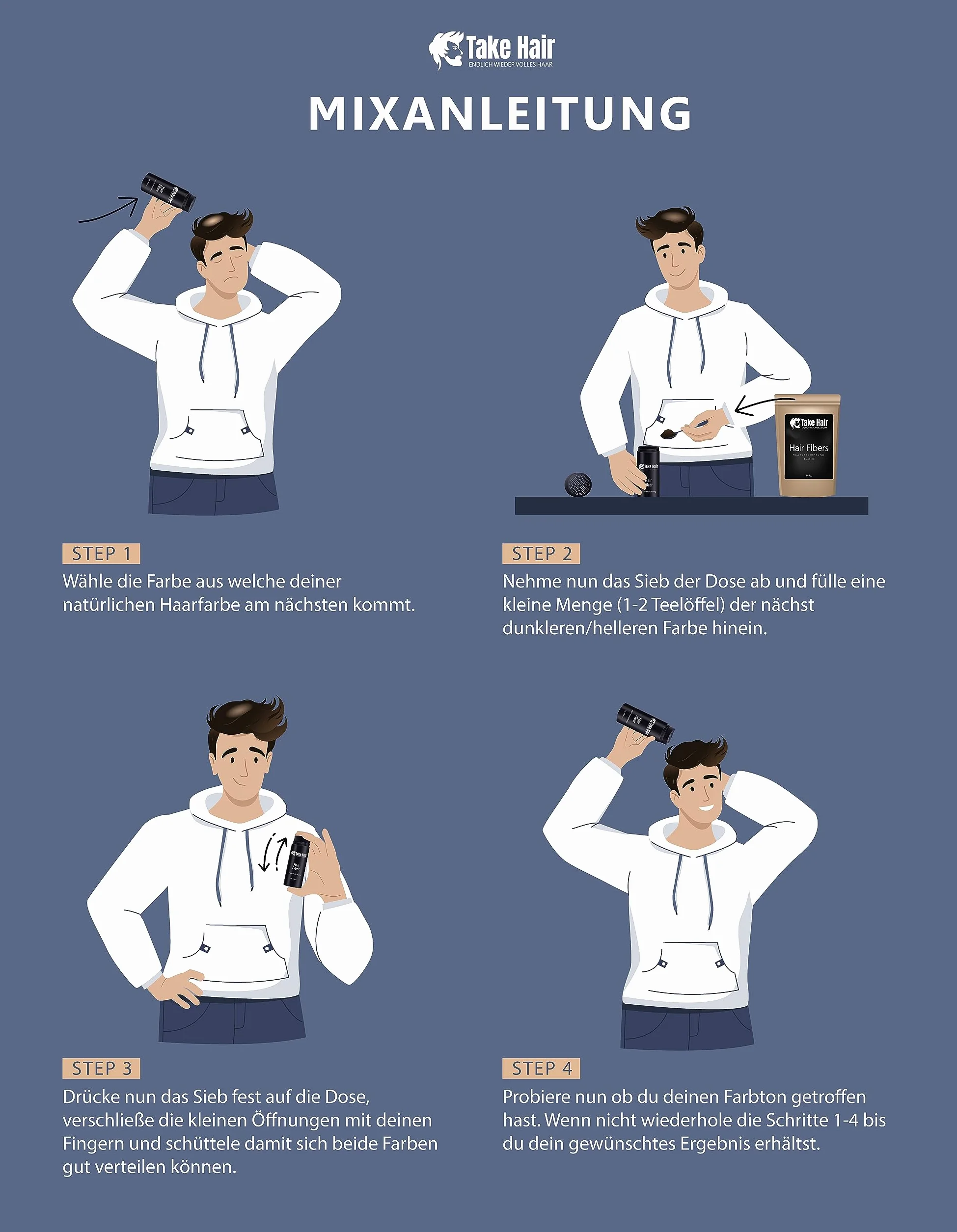 Take Hair worek uzupełniający do posypywania włosów, 50 g, utrzymuje się w deszczu i wietrze, dla mężczyzn i kobiet, do zagęszczania włosów, proszek do włosów, proszek do włosów, wypadanie włosów