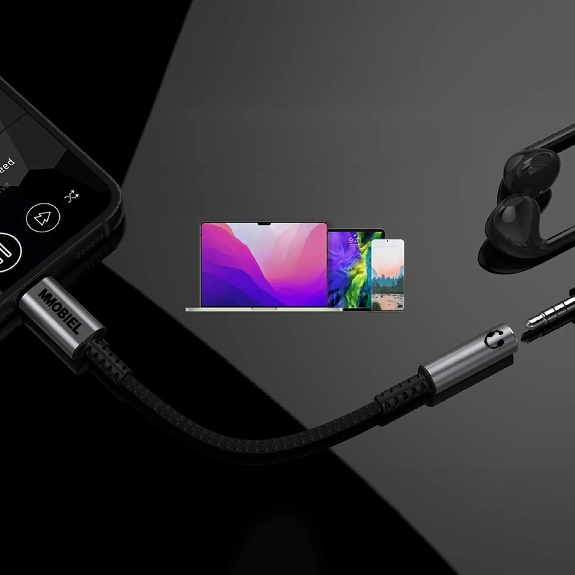 MMOBIEL USB-C na 3,5mm TRRS Gniazdo Słuchawkowe Jack-16Bit / 48Khz-USB-C na AUX Przewód Adaptera Kompatybilny z Samsung Galaxy S26/S25, iPad, MacBook, iPhone 17 16 15, Pixel 8 i Nie Tylko - Aluminium