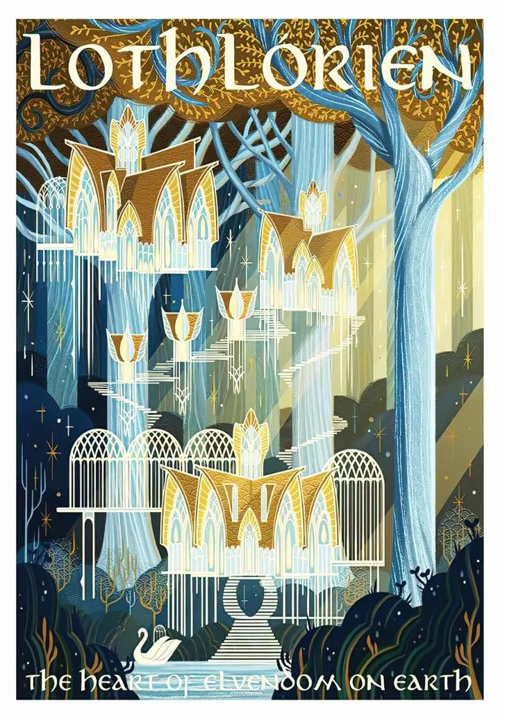 DKORARTE Zestaw 10 Arkuszy A4 Dekoracyjna Ściana do Zdjęć Salon Władca Pierścieni Hobbit 29,7 x 21 cm