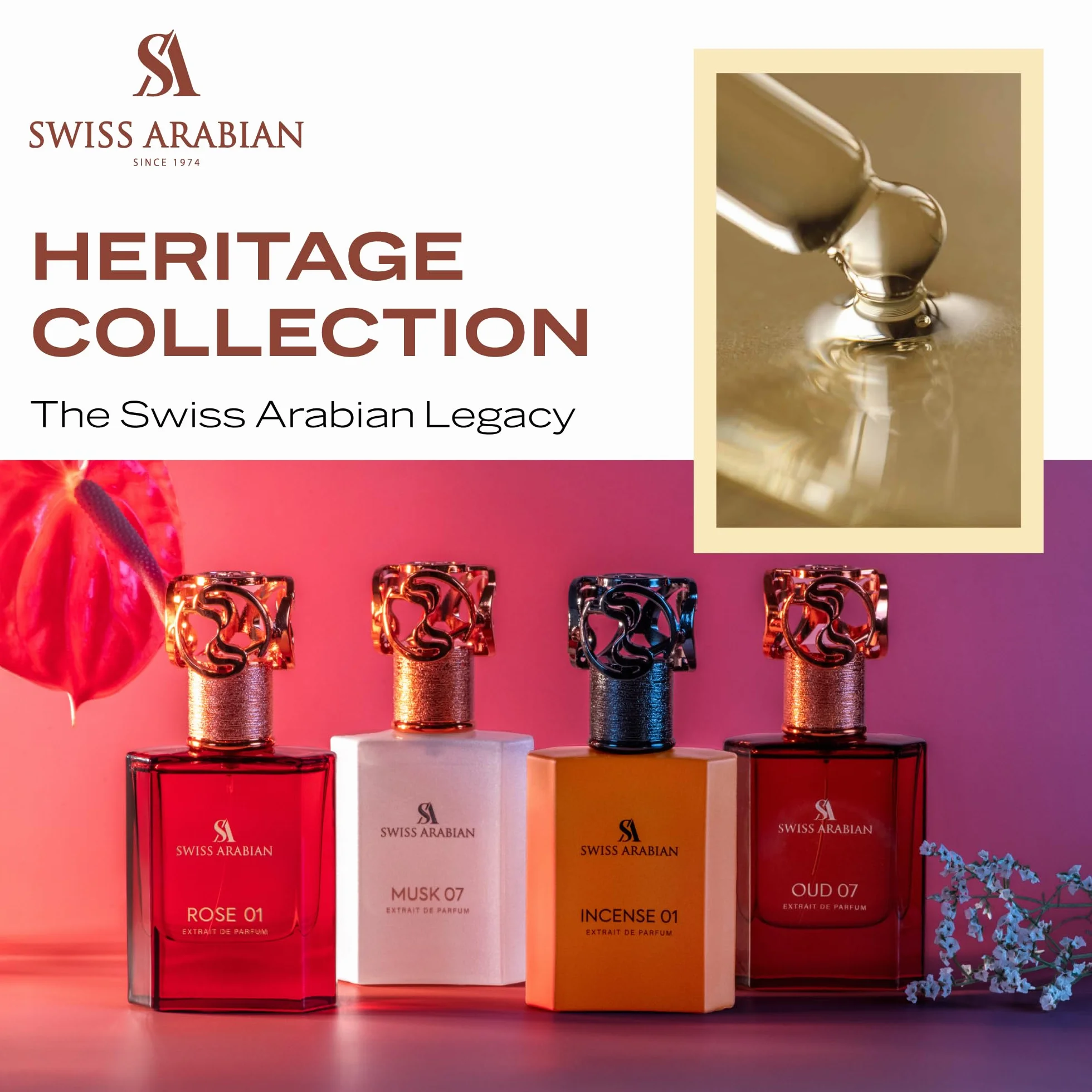 Swiss Arabian Tobacco 01 Extrait de Parfum Unisex 50 ml - luksusowa mieszanka zapachów tytoniu, wanilii, bursztynu, śliwki i piżma - ponadczasowy elegancki zapach