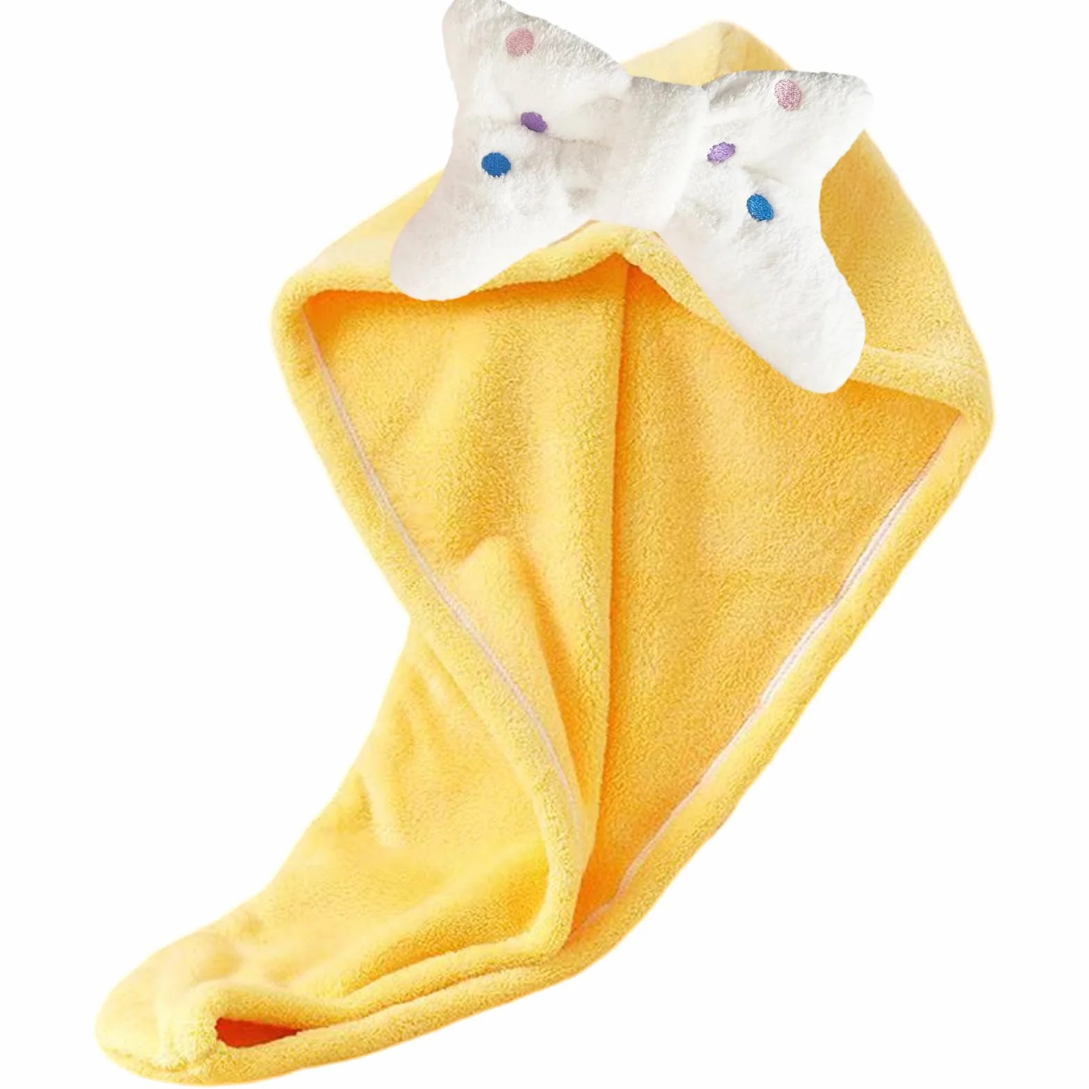 Embhlitfe 1 szt. czepek do suszenia włosów, ręcznik do włosów, ręcznik do owinięcia z mikrofibry, z guzikami, miękki, koralowy, aksamitny, kokarda, czepek do suchych włosów, super chłonny, dla kobiet,
