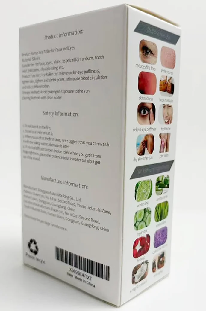 Ice Roller, Ice Roller for Face and Eyes, Ice Face Roller and Gua Sha, Silikon Rolka do lodu do Twarzy, Skutecznie Złagodzić Opuchliznę, Zmniejsza Pory, Napięte Zmarszczki i Analgesiate Hydrate