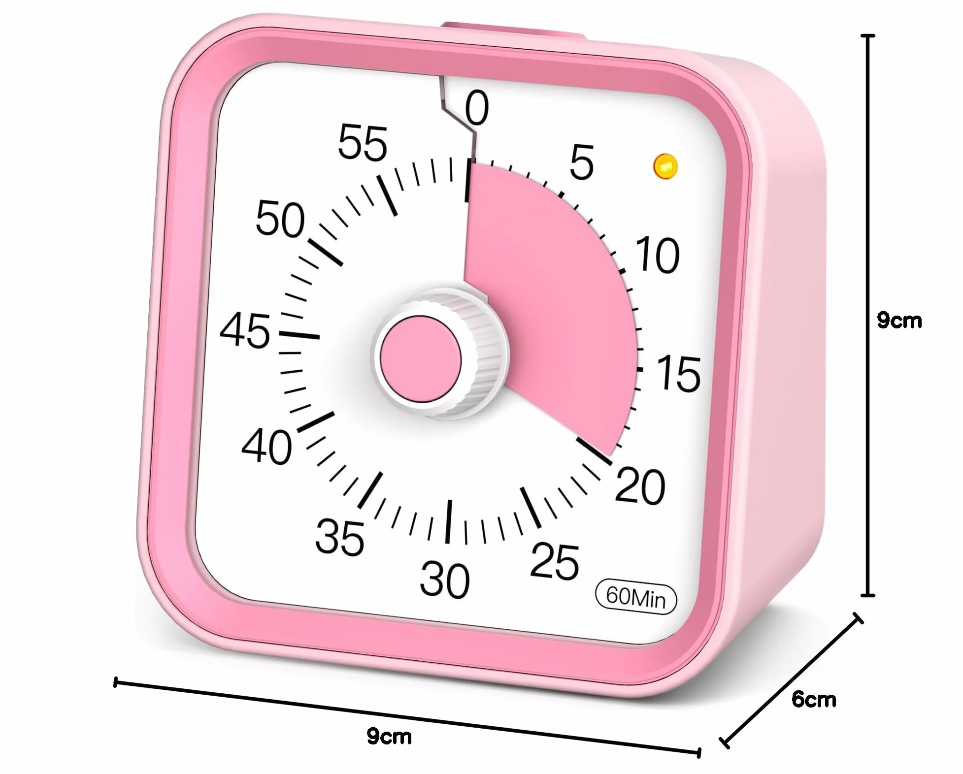 Wizualny timer z funkcją pauzy dla dzieci i dorosłych, licznik wydajności do nauki, lekcji, gotowania w kuchni, spotkań biurowych, zarządzania czasem dla ADHD (różowy)