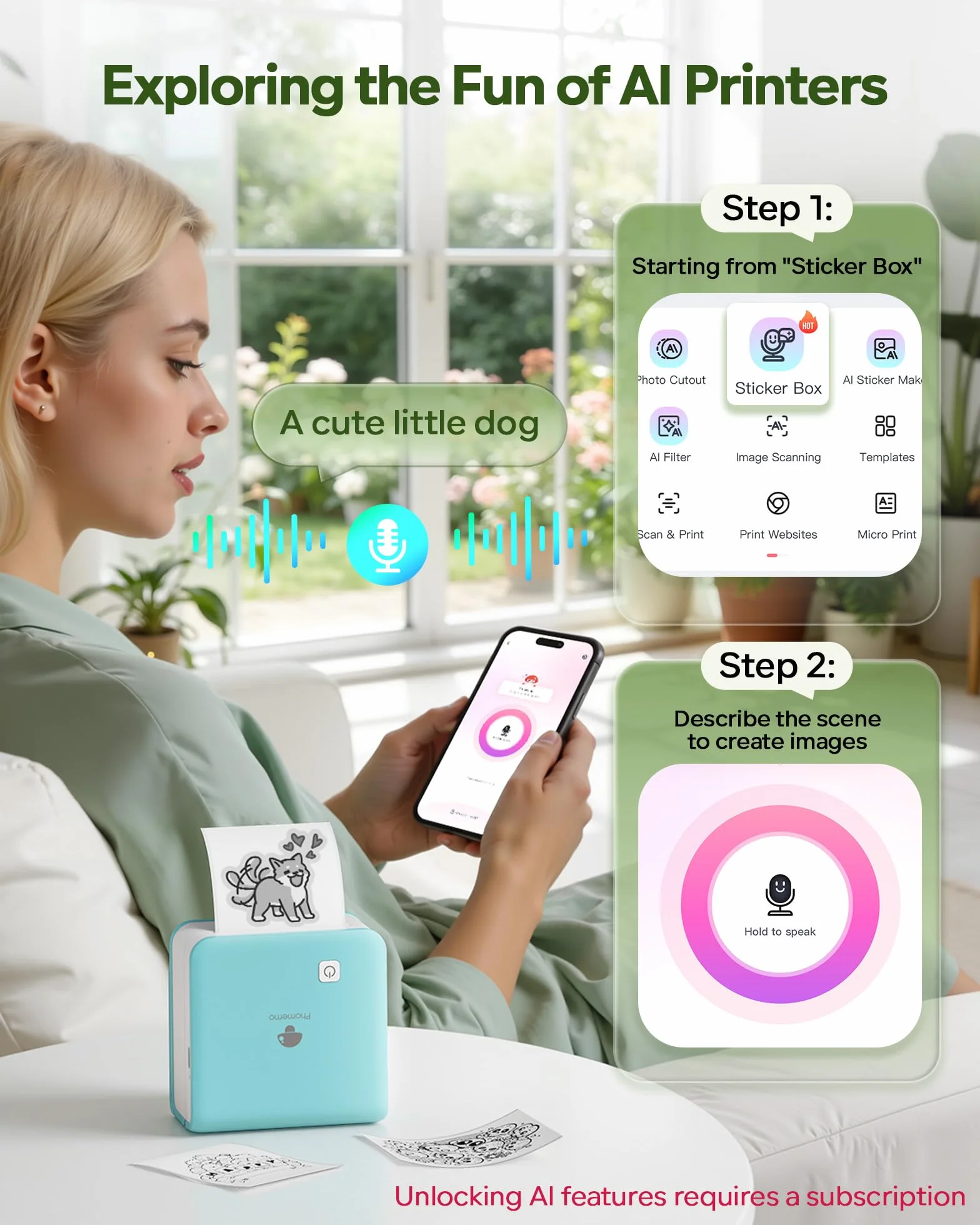 Phomemo M02 Pro 300 DPI mini drukarka do smartfona, kieszonkowa drukarka etykiet Bluetooth, z 3 rolkami papieru, kompatybilna z papierem 15,25,53 mm, na prezenty, studia, zdjęcia, scrapbooking