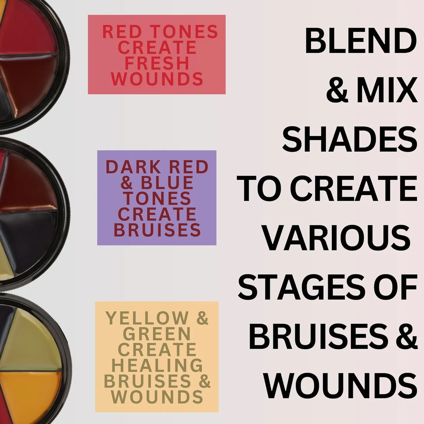 Mehron Makeup 5 Color Bruise Wheel for Special Effects| Movies| Halloween