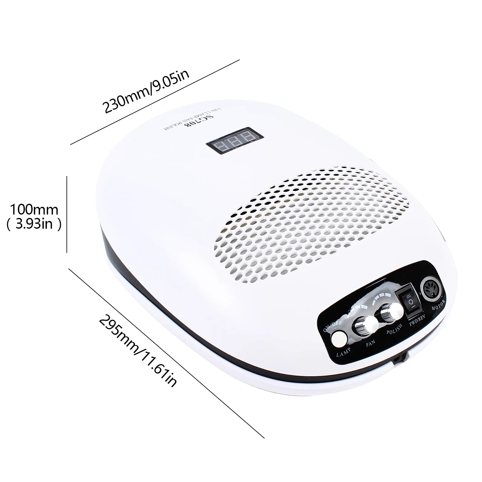 Lampa 3 w 1, 140 W, lampa UV LED do paznokci żelowych z odkurzaczem do paznokci i elektryczną frezarką do paznokci, lampa UV LED, do paznokci żelowych i do paznokci u stóp