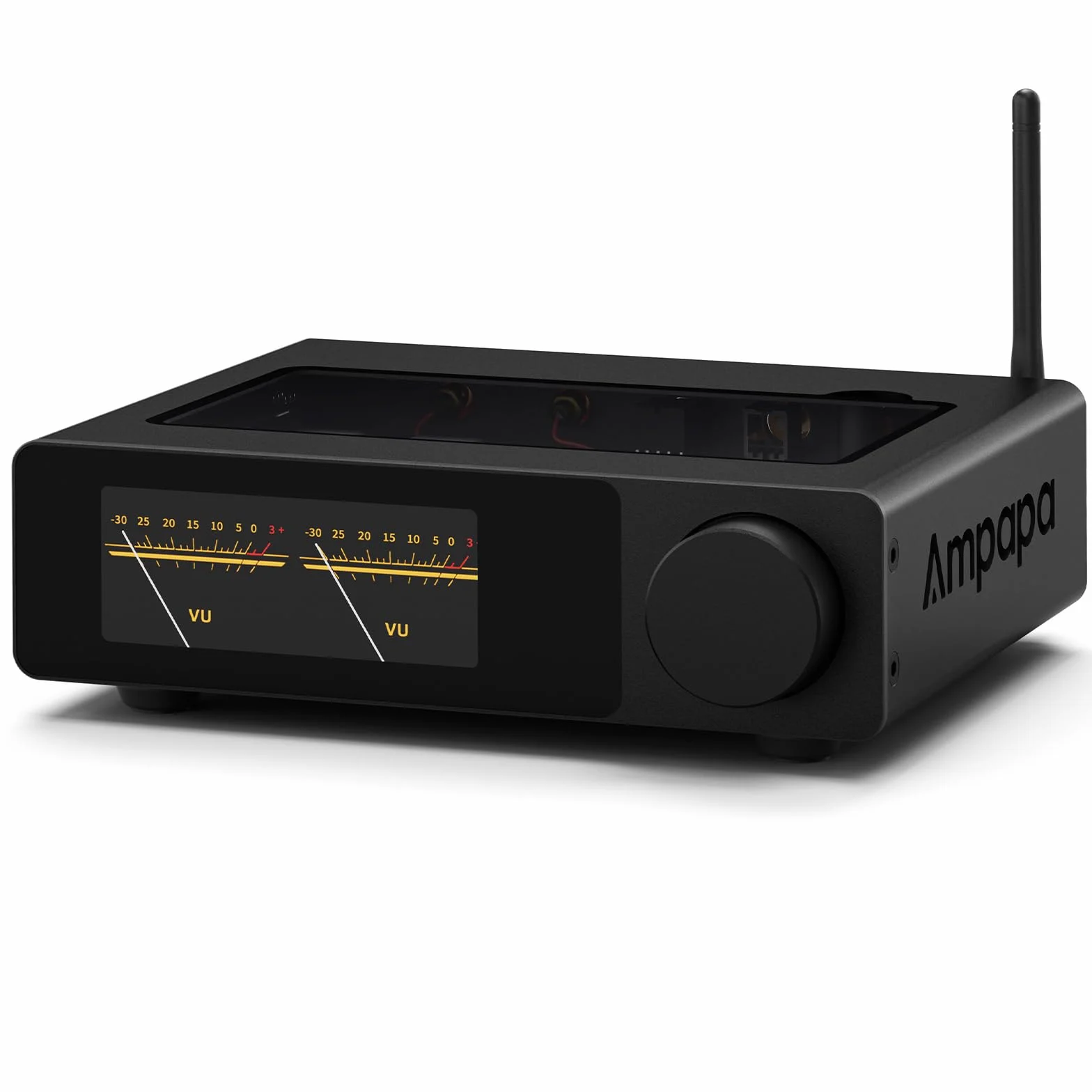2-kanałowy wzmacniacz Bluetooth: Wzmacniacz stereo HiFi 300 W x2 z BT 5.2 | HPF | Cyfrowy miernik VU | Wyjście SUB | Zrównoważone wejście TRS | Sterowanie tonem i pilot do głośników półkowych