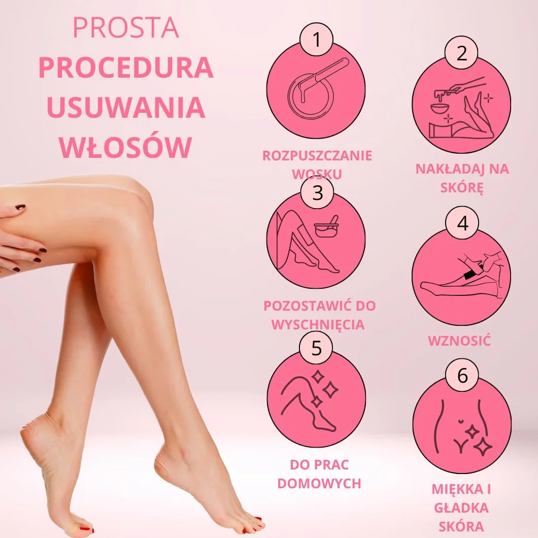 SELAS Wosk do Depilacji 500g Aloes Dzika Róża Bezpasmowa Depilacja Woskiem Pszczelim