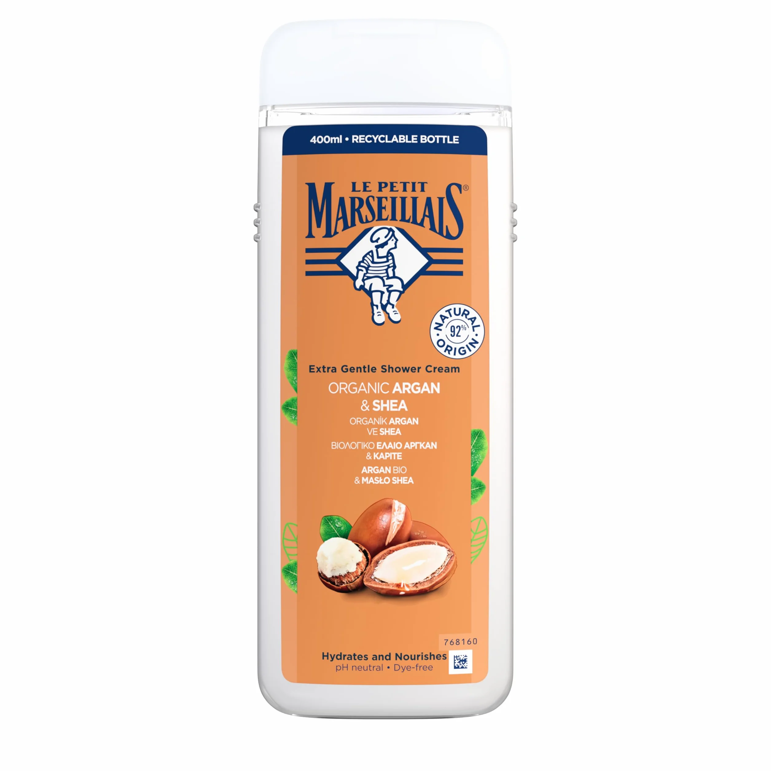 Le Petit Marseillais Kremowy żel pod prysznic Olej arganowy & Masło Shea 400 ml – aksamitna, kremowa pielęgnacja, egzotyczny zapach