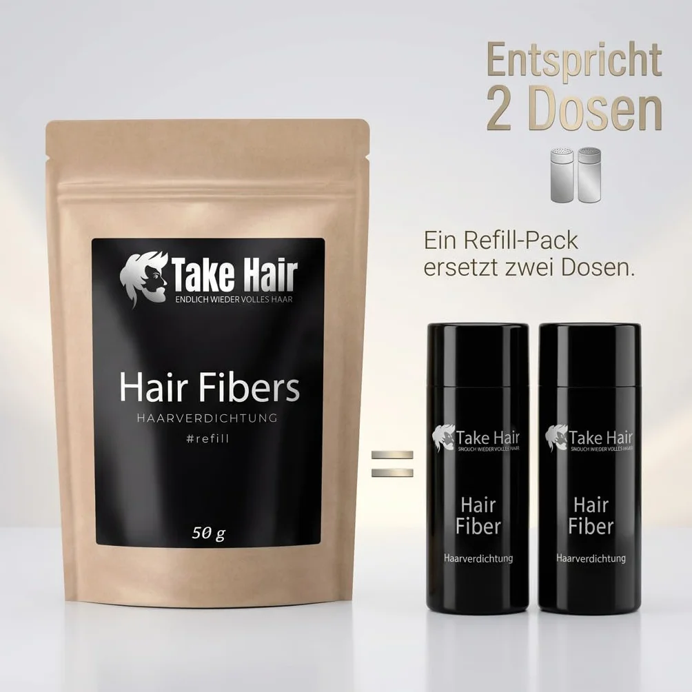 Take Hair worek uzupełniający do posypywania włosów, 50 g, utrzymuje się w deszczu i wietrze, dla mężczyzn i kobiet, do zagęszczania włosów, proszek do włosów, proszek do włosów, wypadanie włosów