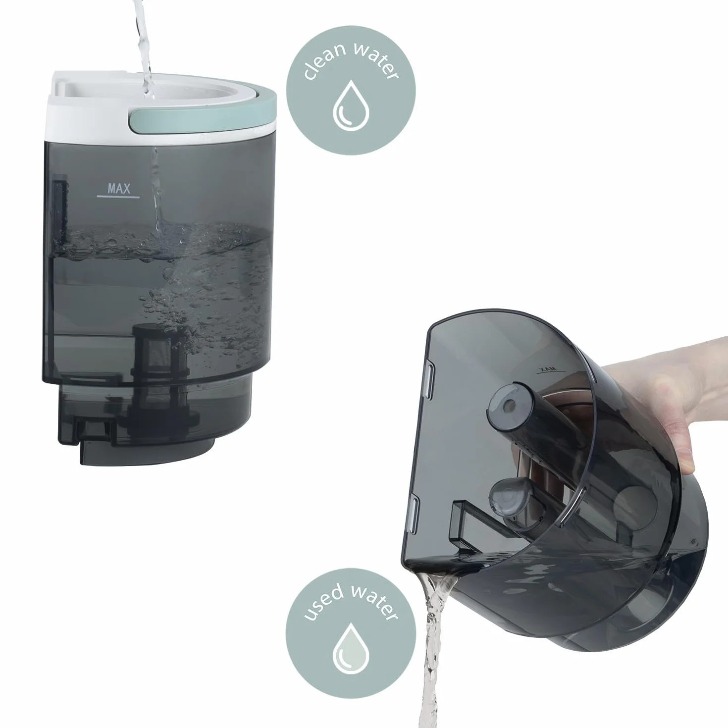 H.Koenig TWT888 podwójny zbiornik 1600 ml 950 ml przepływ 290 ml/min 60°C 1200 W