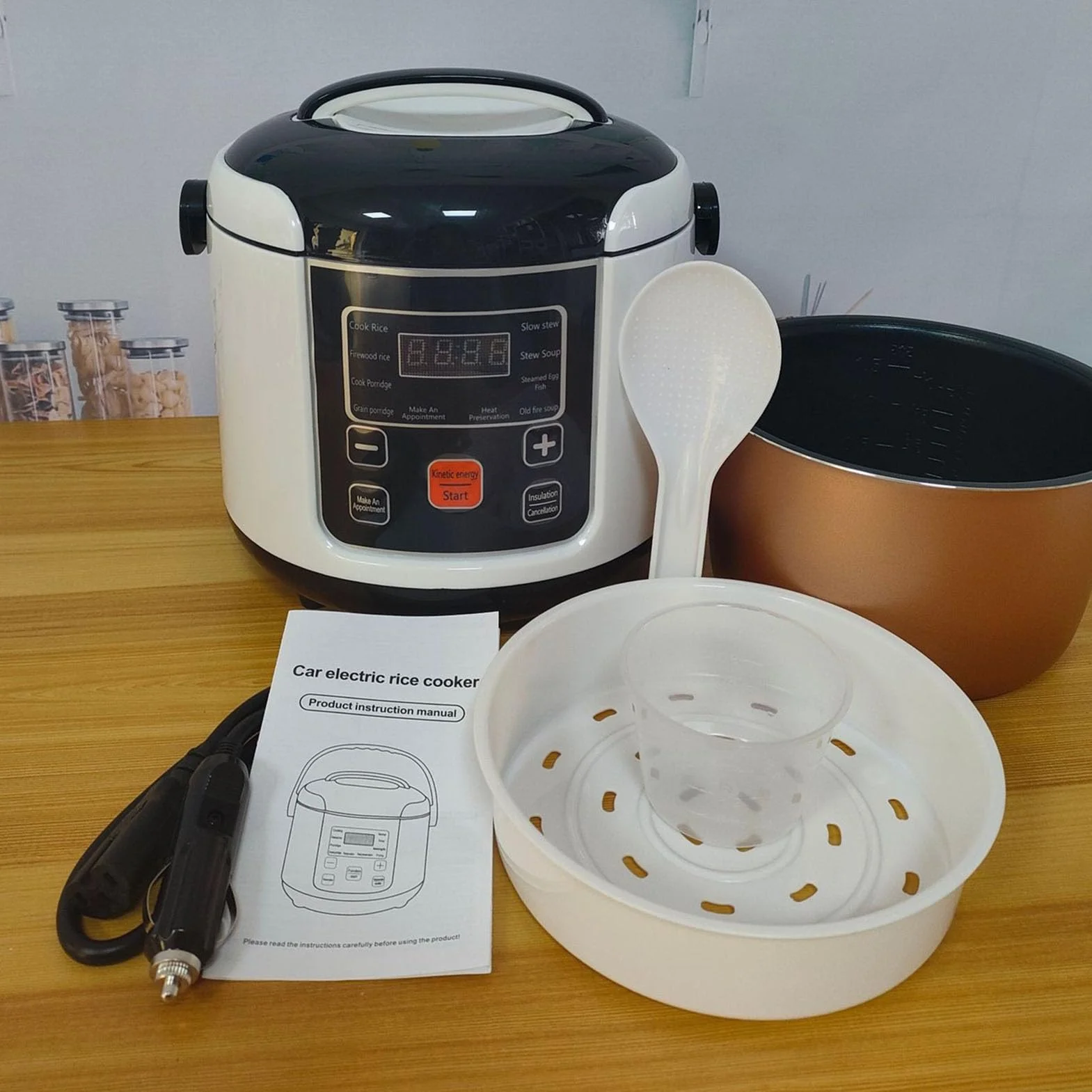 Mini Kuchenka Ryżowa 12 V/24 V Przenośna Elektryczna do Samochodu Ciężarówek