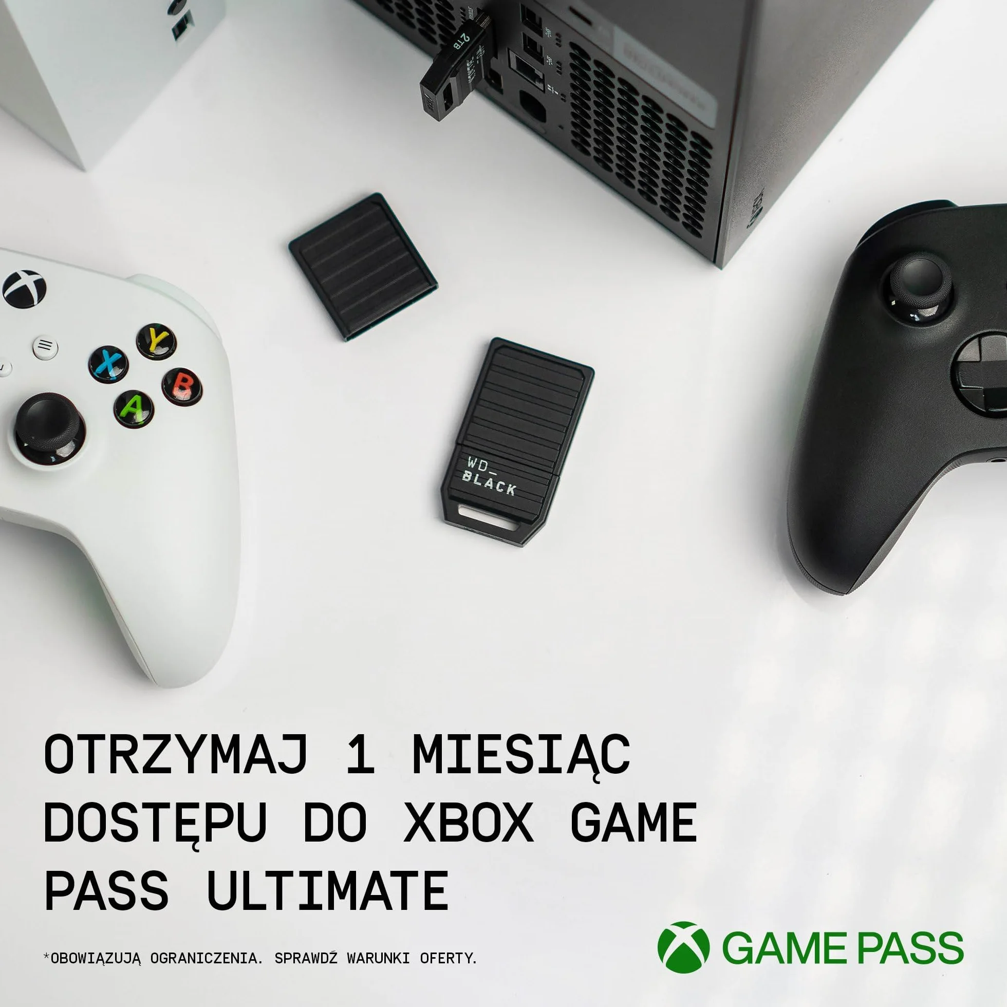 WD_BLACK C50 2TB Karta rozszerzeń dla konsoli Xbox, oficjalna licencja, Quick Resume, Xbox Velocity Architecture, z miesięczną subskrypcją Xbox Game Pass