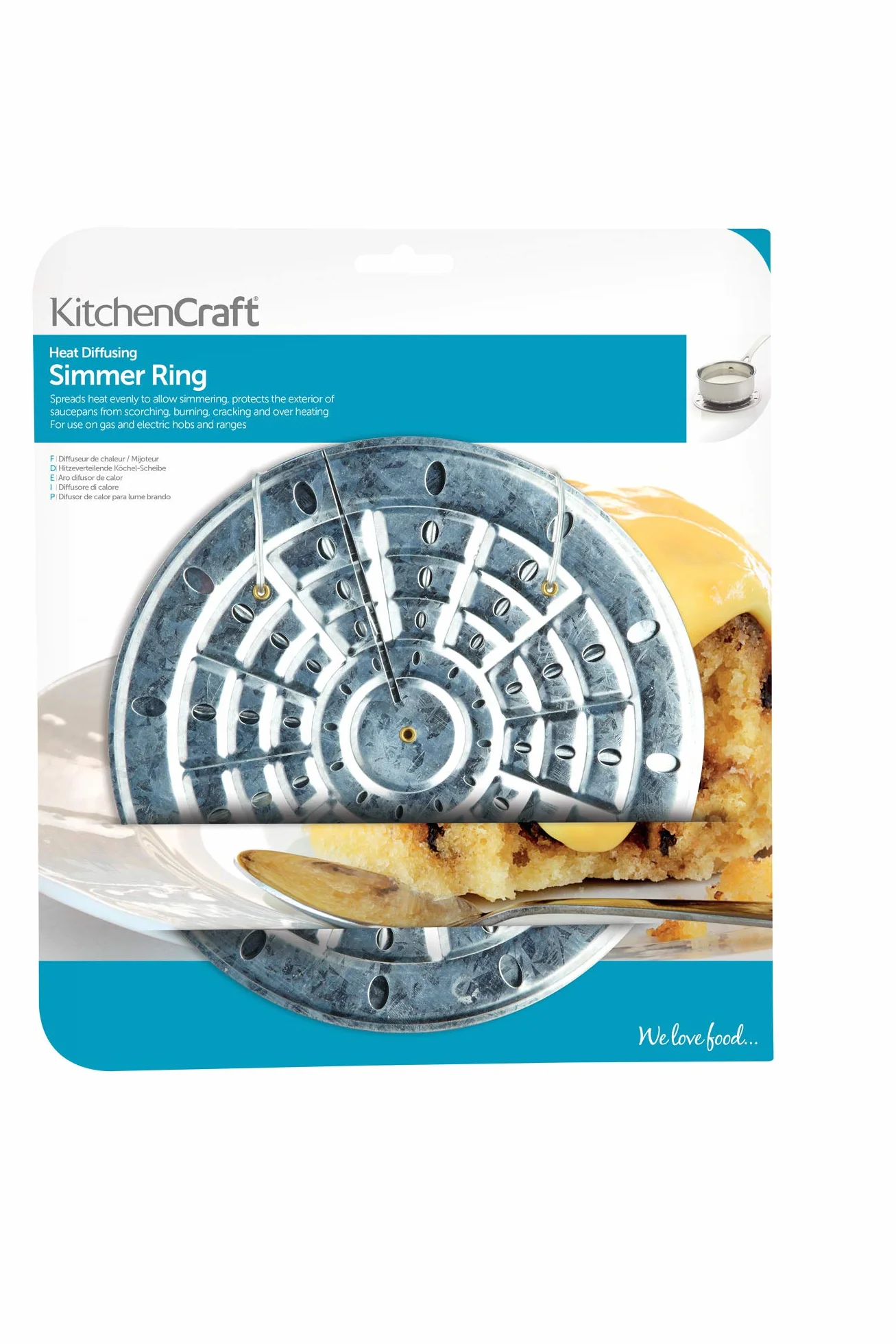 KitchenCraft Dyfuzor Ciepła na Palnik 18 cm Srebrny