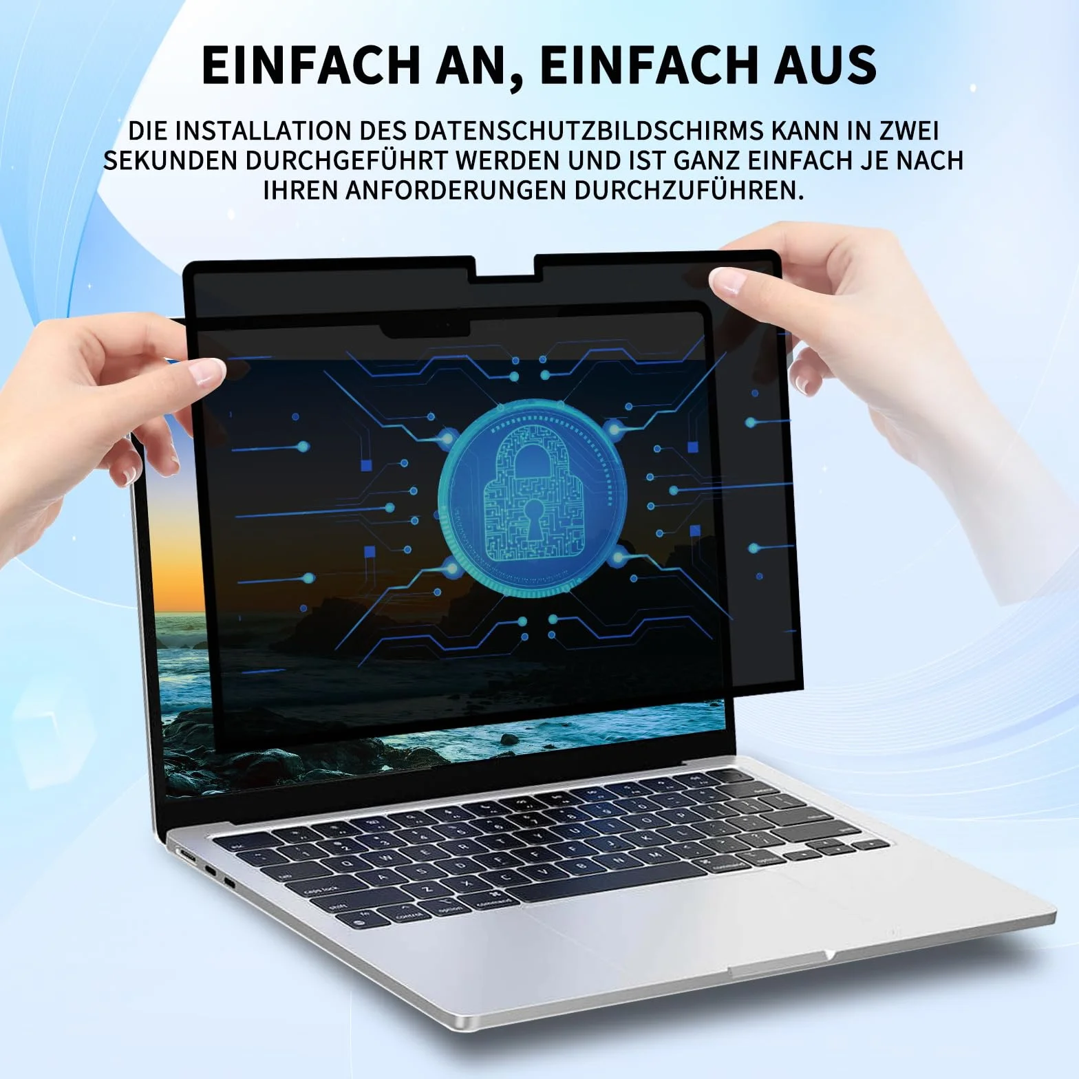 Filtr prywatyzujący do MacBook Pro 14 cali, łatwy montaż i demontaż, ochrona przed niebieskim światłem folia maskująca na laptopa MacBook Pro 14 cali