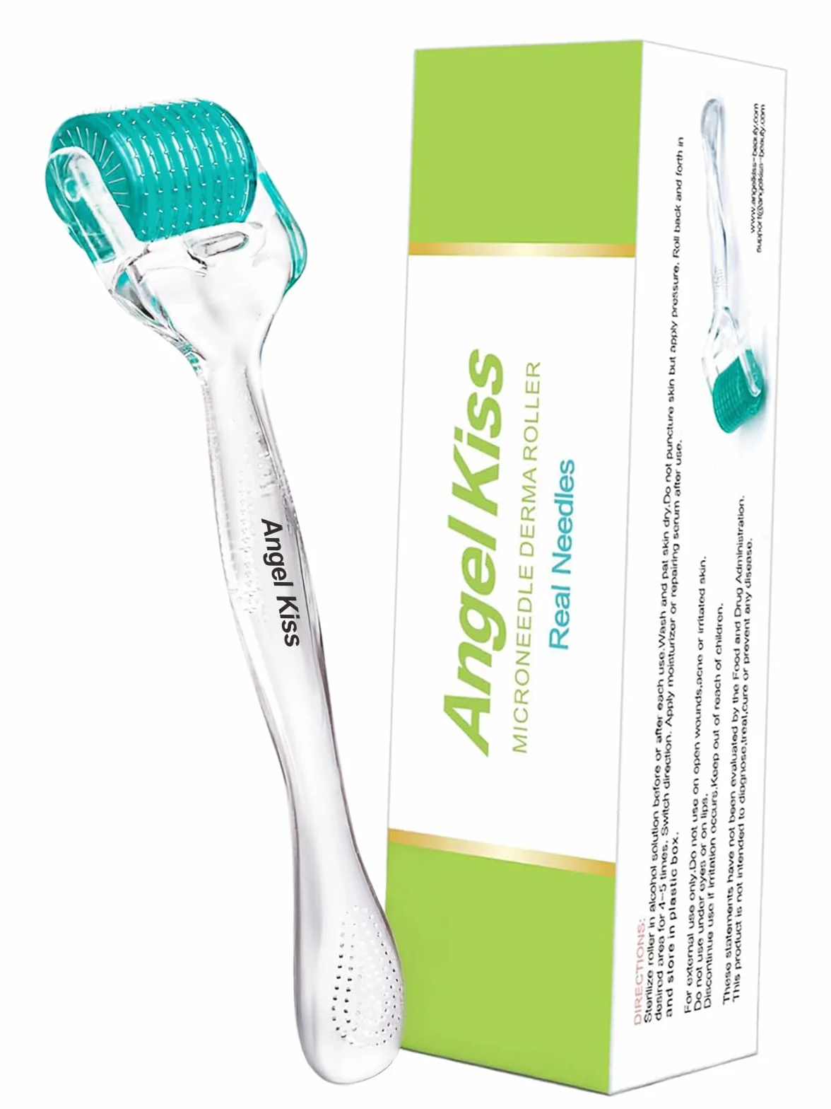Angel Kiss Derma Roller 1,5 mm Oryginalna Igła - 192 mikroneedling ze stali nierdzewnej Derma-roller Micro Igła do twarzy ciała pielęgnacja skóry broda wzrost włosów