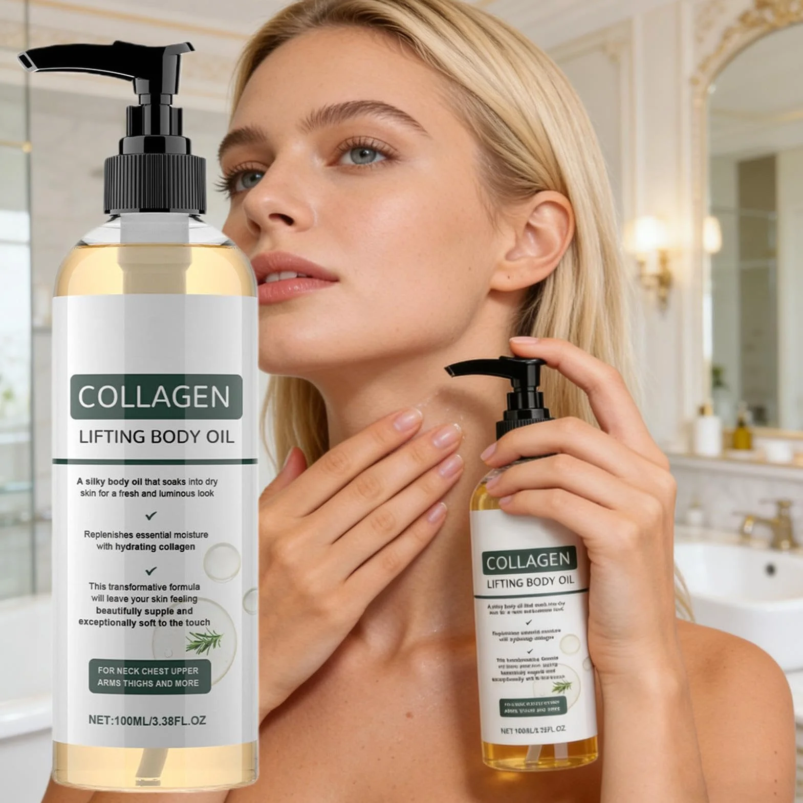 Skin Tightening Oil 100ml Non-Greasy Fast Absorbing Hydrating Body Oil for Women