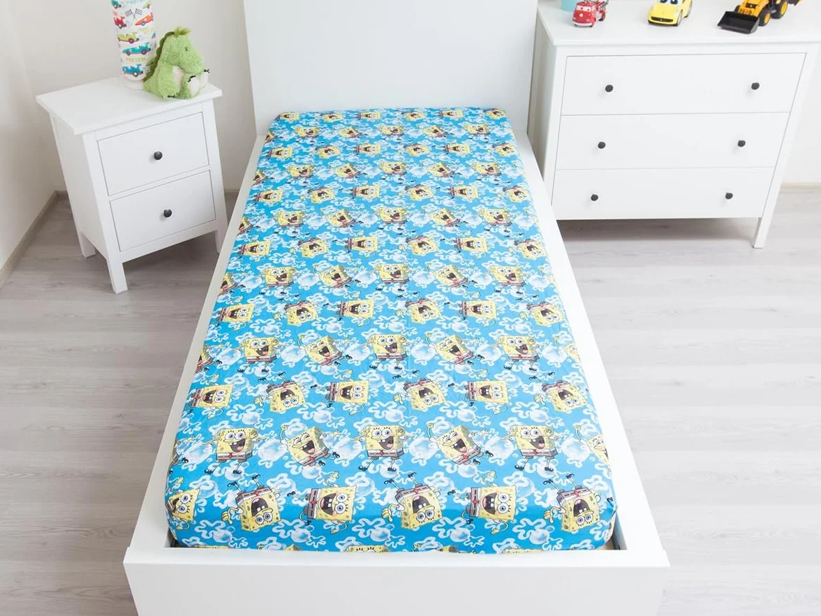 Jerry Fabrics Spongebob Sponge Bob gąbka, prześcieradło 90 x 200 + 25 cm
