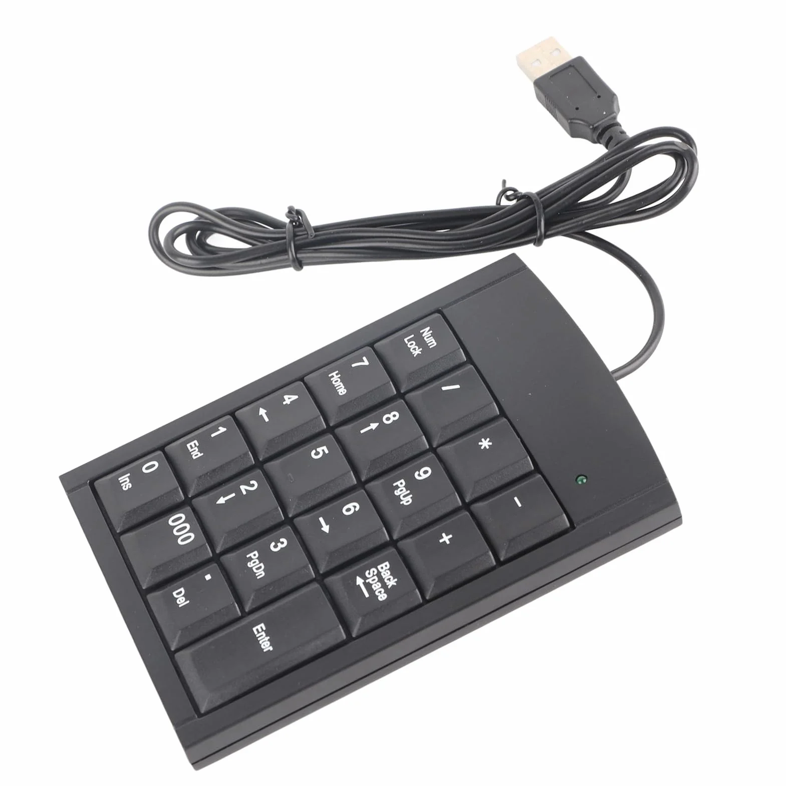 Mini klawiatura cyfrowa USB, dodatkowa klawiatura cyfrowa 19 klawiszy USB do laptopa PC, czarna