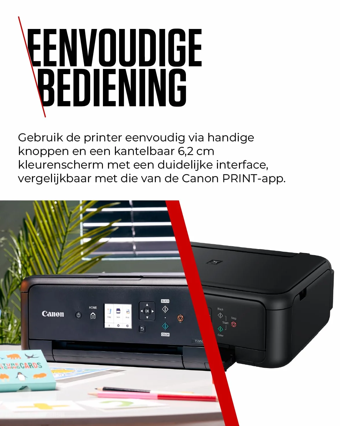 Canon 2228C006 PIXMA TS5150 Drukarka Wielofunkcyjna 31.5 x 14.7 x 42.5 cm, Czarny