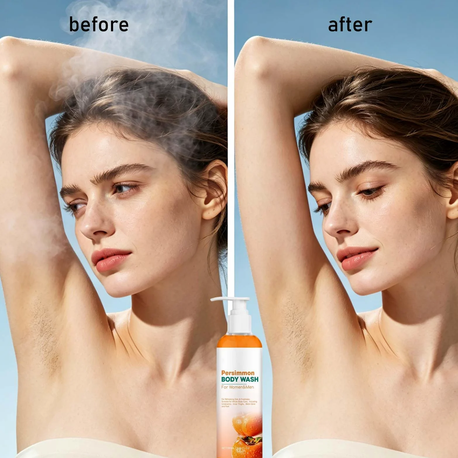 Mydło persimmon Bar Body Wash, naturalny zapach ciała, eliminuje starzenie się zapachów, dezodoryzuje i oczyszcza, delikatne czyszczenie, kontrola zapachu ciała, odświeżający ciało, długi (4 szt.)