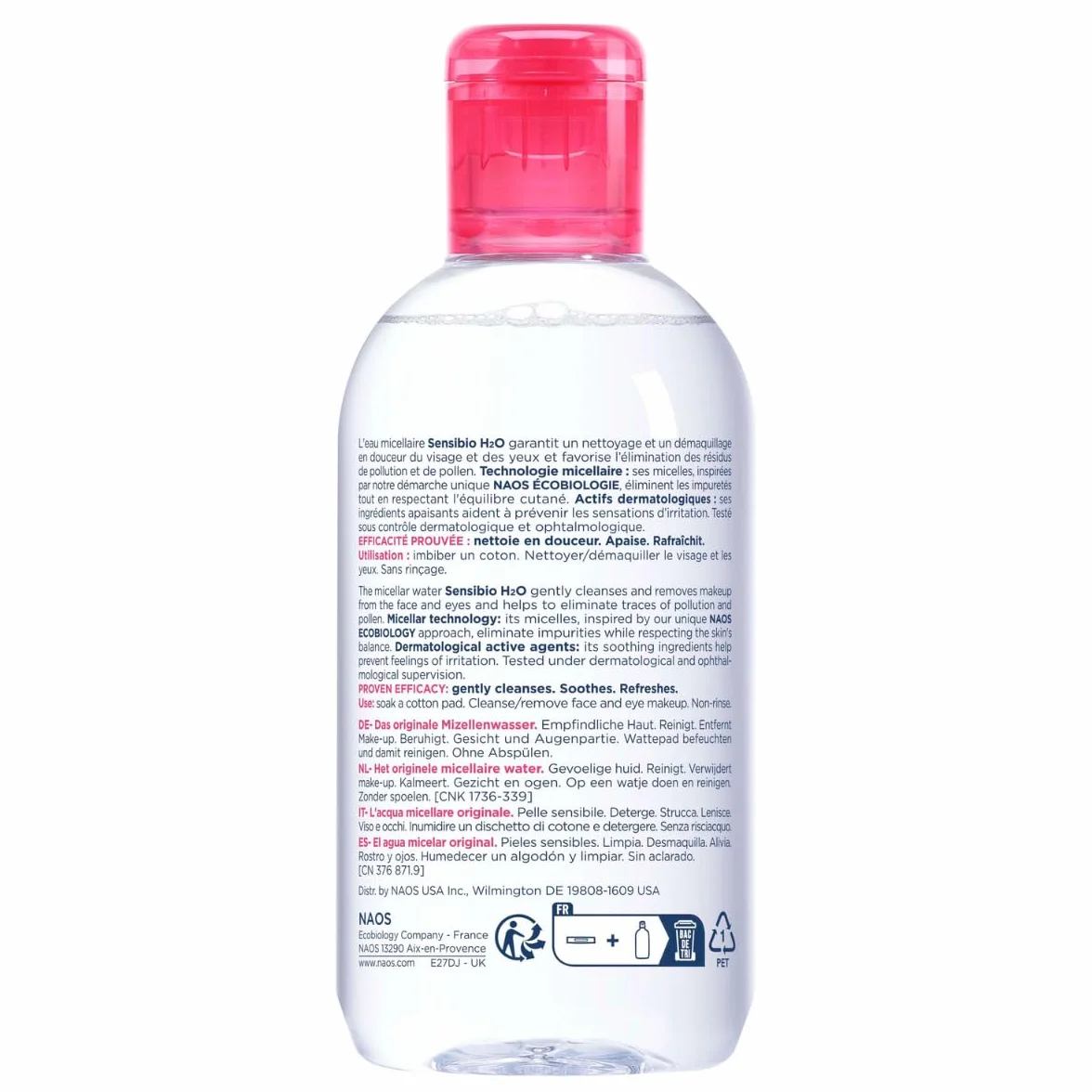 Bioderma, Sensibio H2O Solution Micellaire Peaux Sensibles 250 Ml, Woda Micelair., Wielobarwny, U, Unisex-Adult.