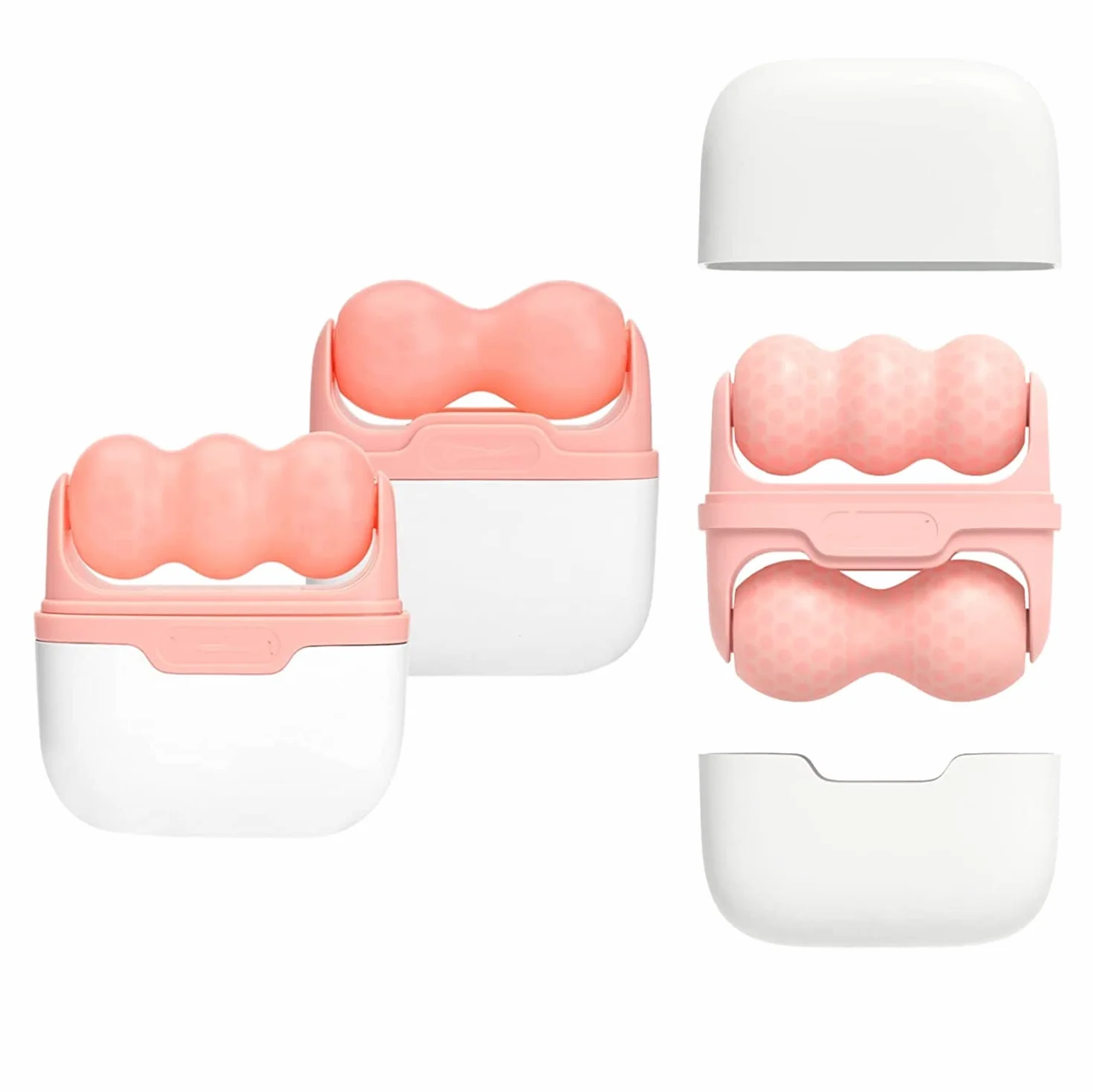 Ice Roller for Face and Eyes – narzędzie do pielęgnacji skóry twarzy z wałkiem 2 w 1 i etui do przenoszenia w celu zmniejszenia obrzęku i łagodzenia migrainy, pain. Prezent dla dziewcząt (różowy)