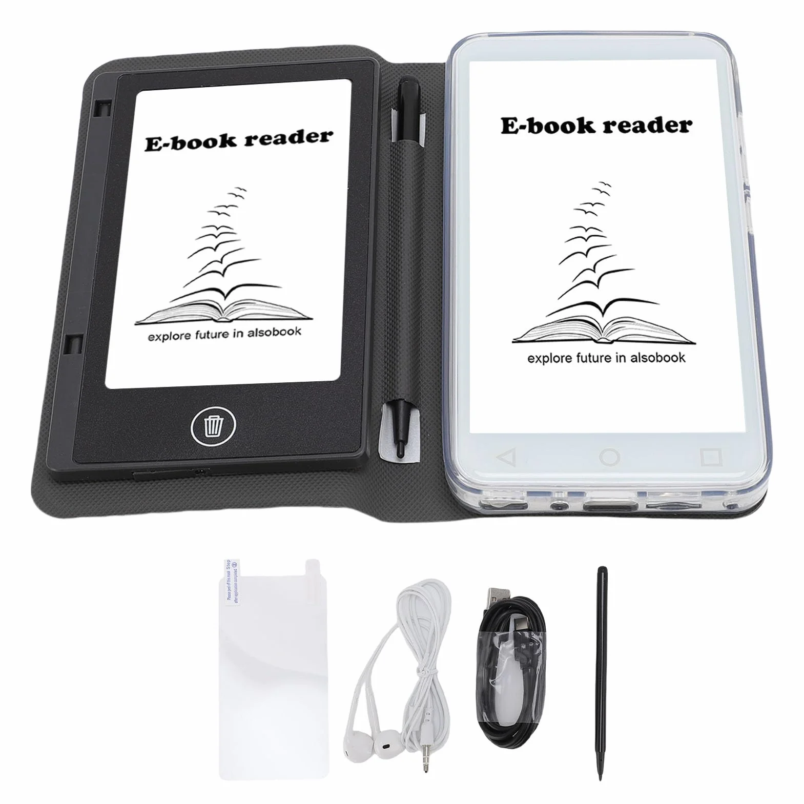 Czytnik Ebooków z Ekranem Dotykowym, Wyświetlacz 5 Cali 480x854, Wi -Fi, 2GB 16 GB Pamięci, Regulowany Rozmiar Czcionki, System Operacyjny 5.1 z Słuchawkami