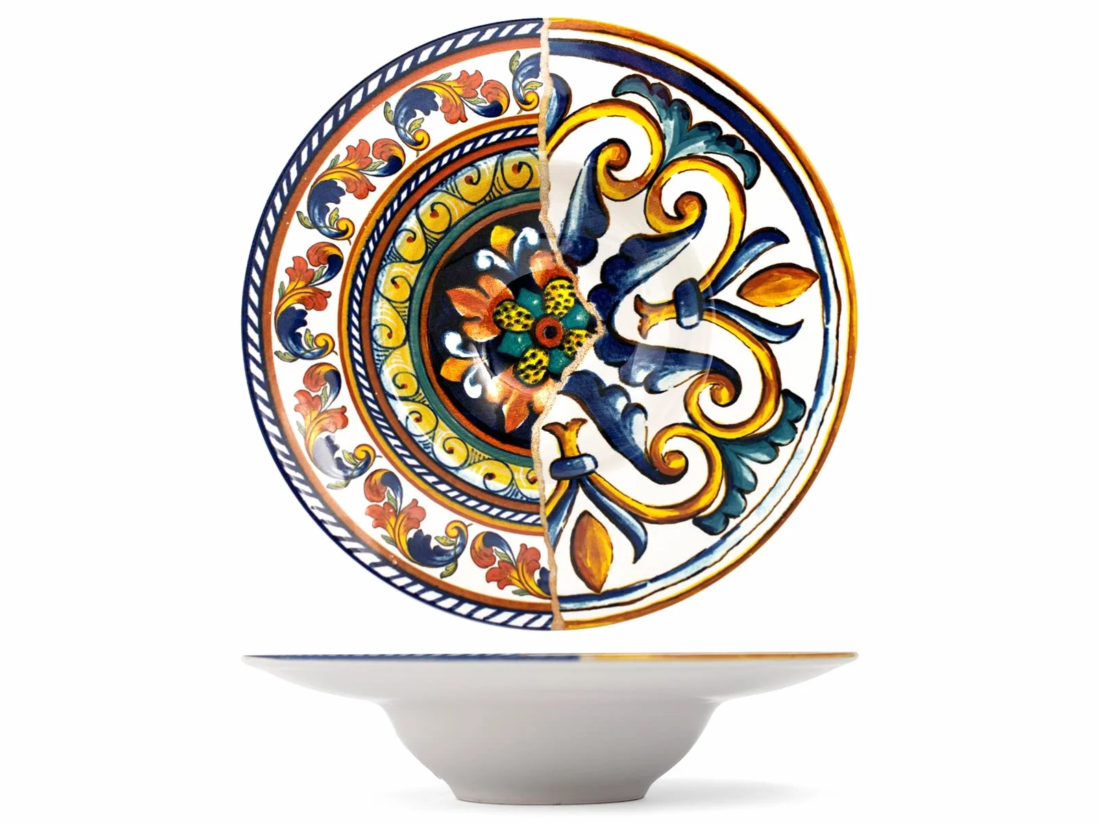 H&h positano zestaw 6 makaronów do piatti, stoneware, 27 cm