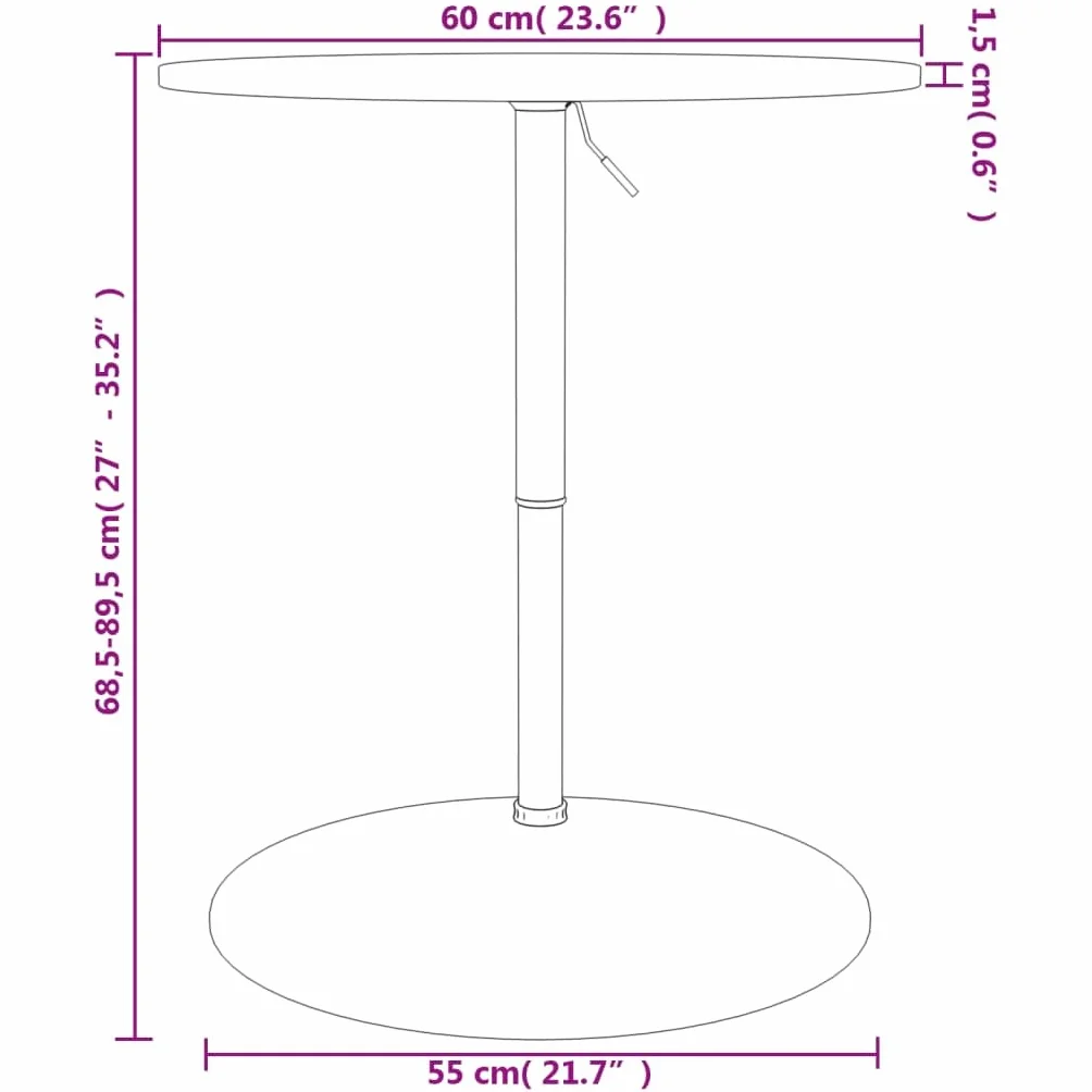 vidaXL Stolik barowy Ø60x89,5 cm lite drewno bukowe