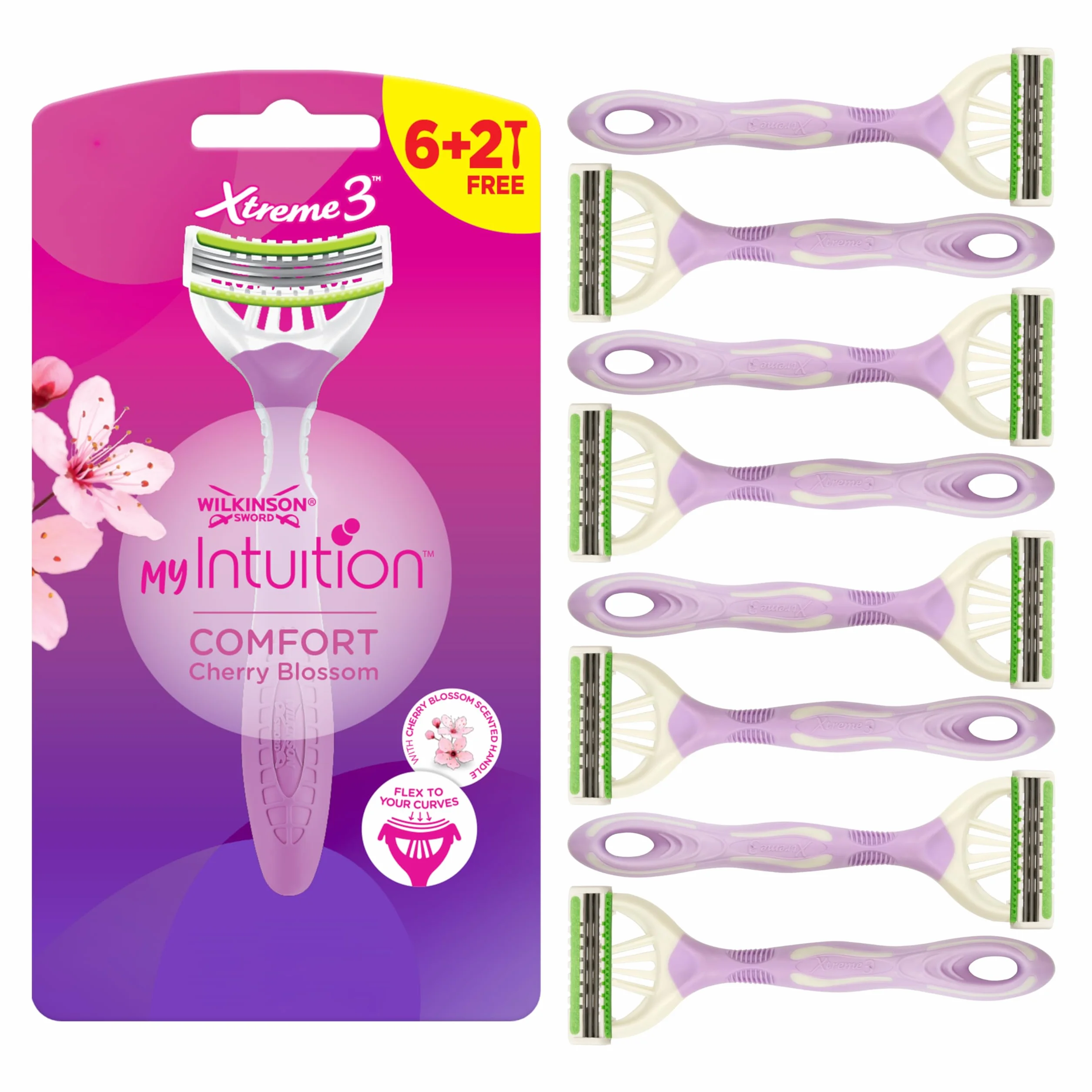 Wilkinson Sword myIntuition Comfort Xtreme 3 damskie 6 + 2 sztuki w opakowaniu