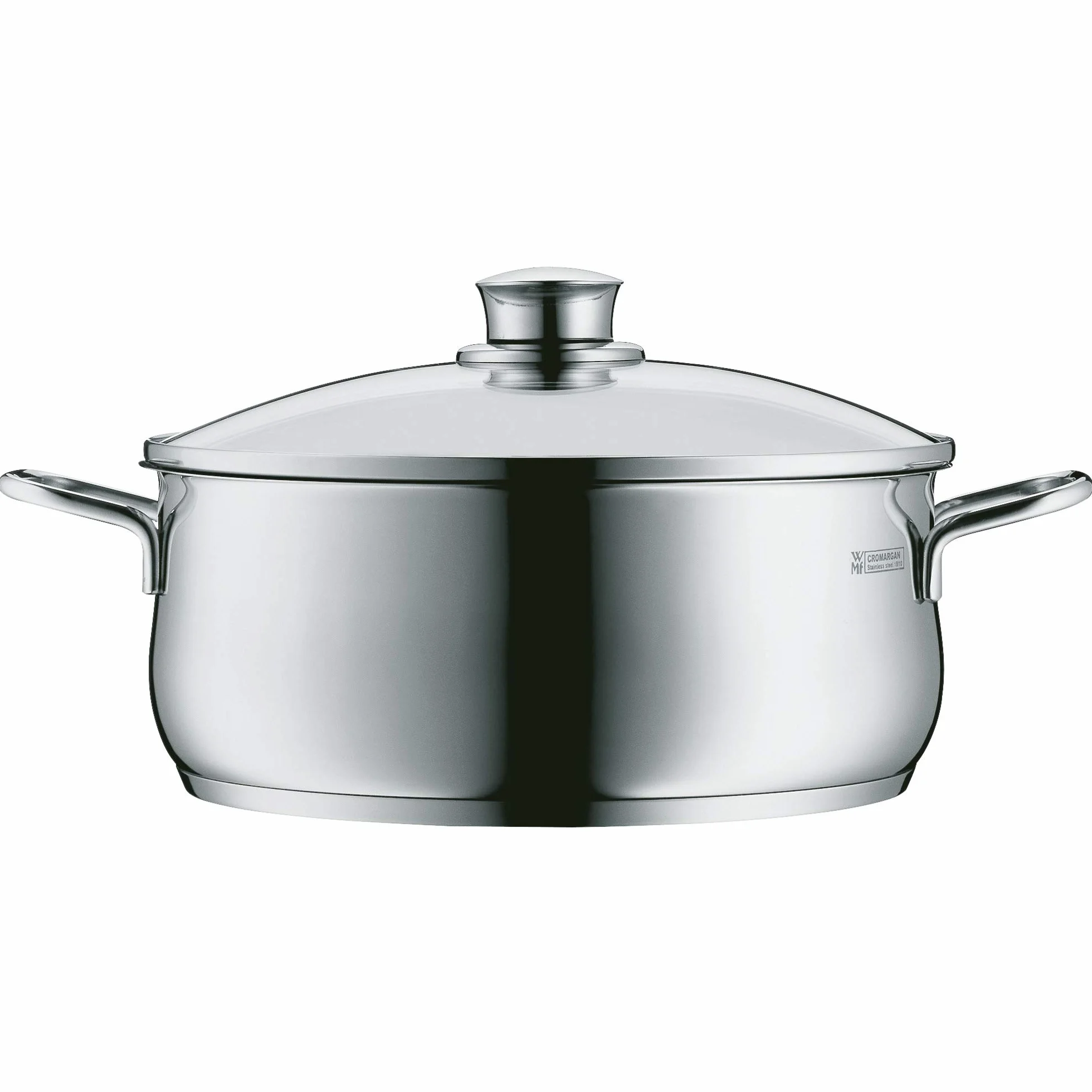 WMF Diadem Plus garnek 24 cm 4,5 l szklana pokrywka polerowana stal nierdzewna Cromargan