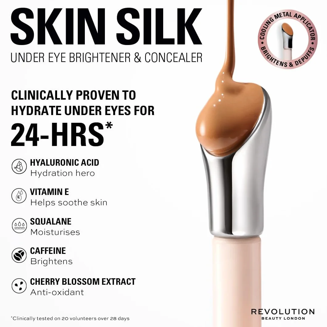 Revolution Beauty London Skin Silk Radiant Podkład do Twarzy, Jasna Brzoskwinia, 4 ml