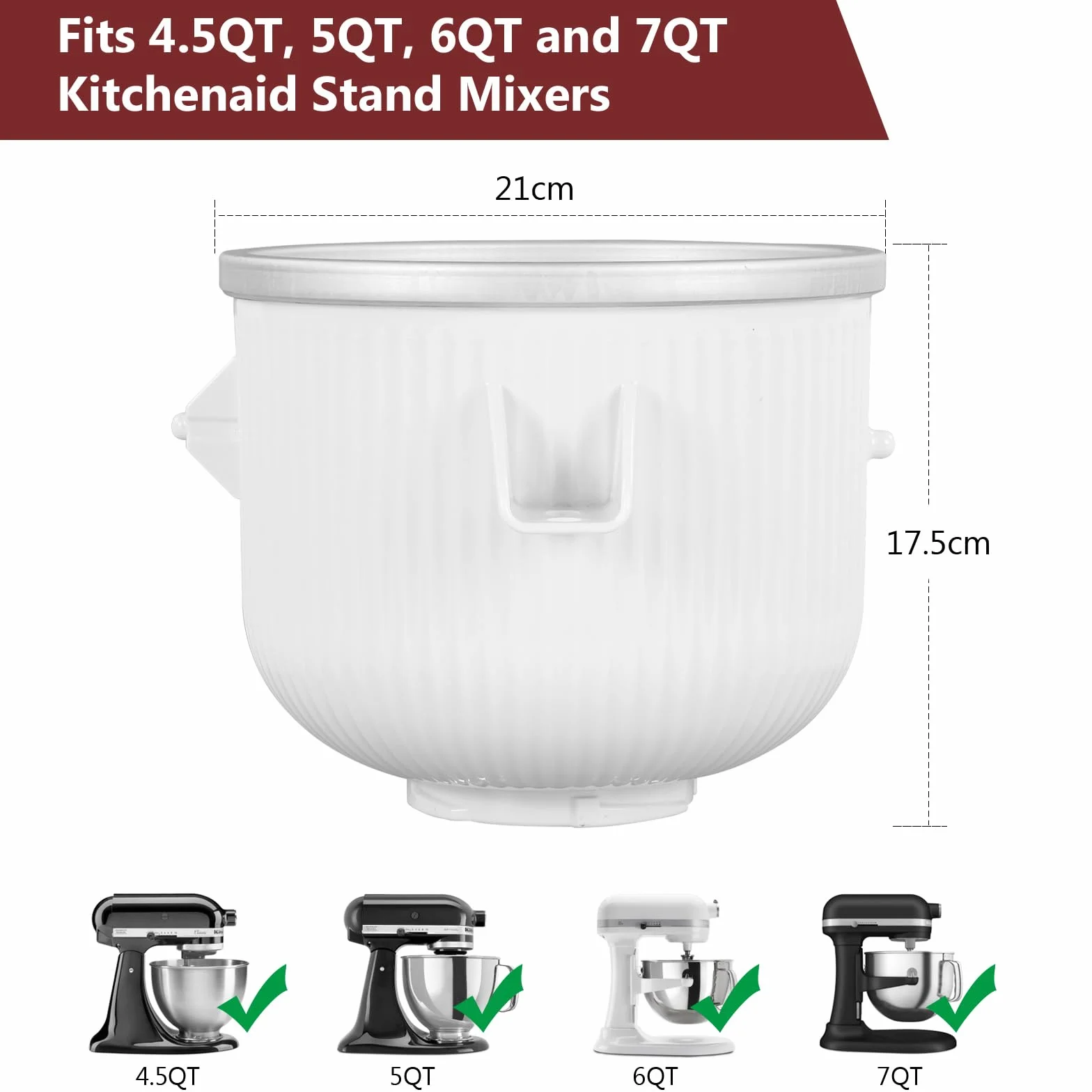 Kitchen Aid przyrząd do robienia lodów 2-litrowa miska do miksera stojącego 4,5-7 l