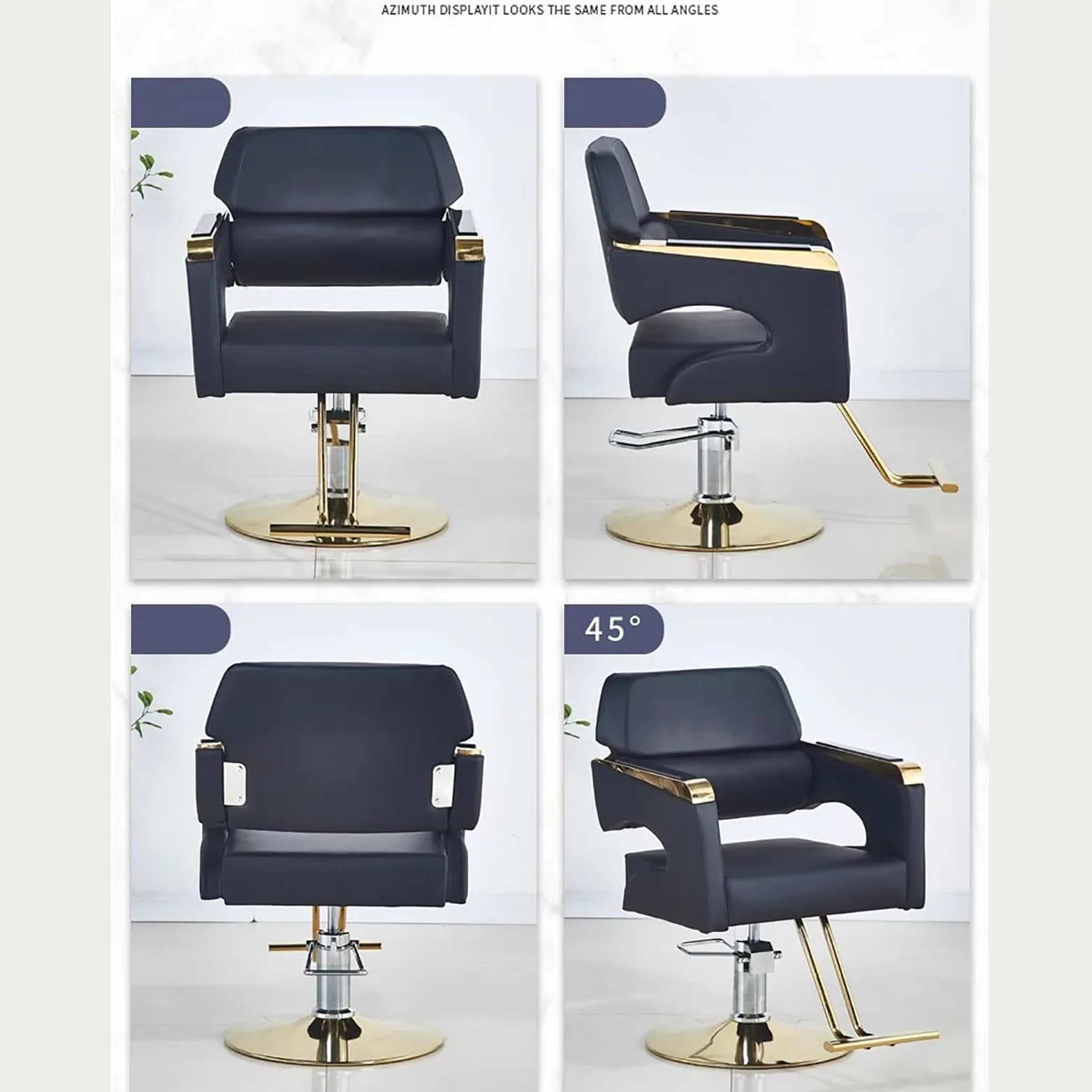 Generic Fotel salonowy, fotel fryzjerski do stylizacji włosów, fotel fryzjerski z hydraulicznym mechanizmem regulacji wysokości, obrotowy o 360°, wyposażenie salonu kosmetycznego,C,square