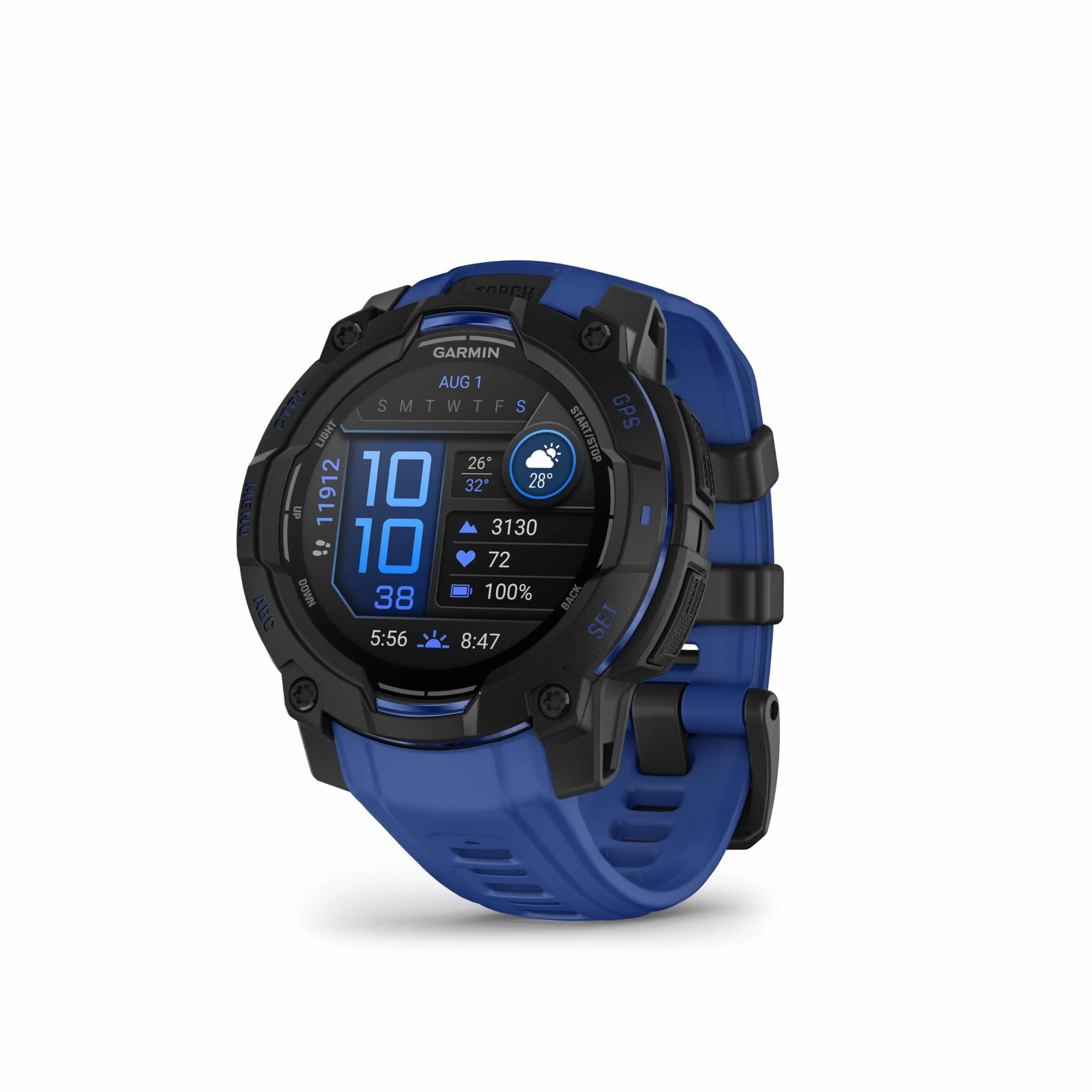 Instinct 3 Black/Bolt Blue 45mm